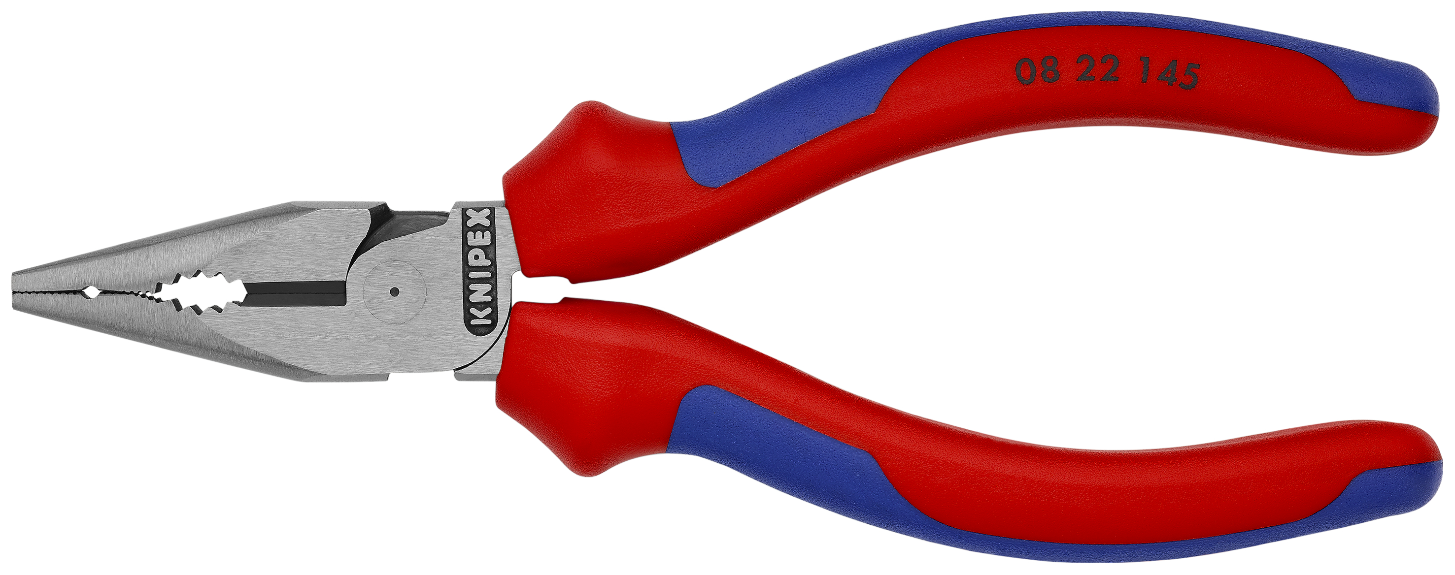 KNIPEX 08 22 145 Needle-Nose Combination Pliers 145 mm black atramentized with comfort handles polished thumbnail 3