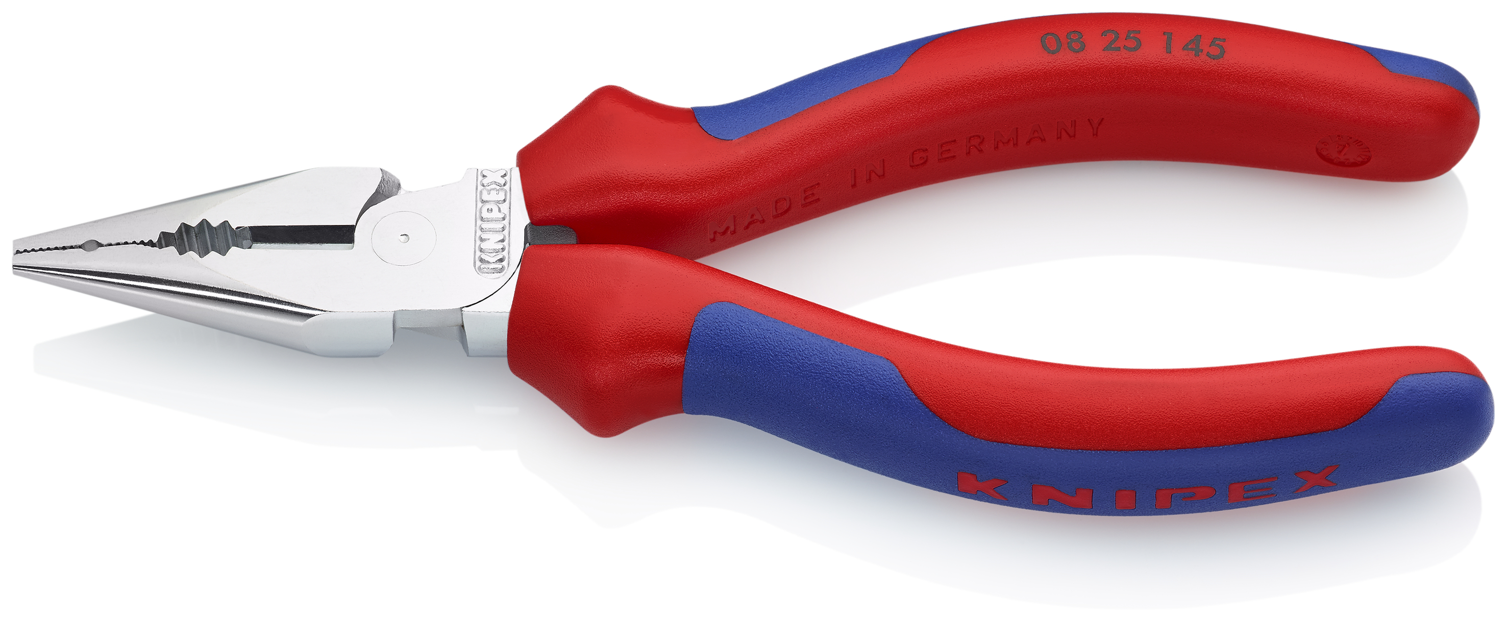 KNIPEX 08 25 145 SB Needle-Nose Combination Pliers 145 mm chrome-plated with comfort handles chrome-plated