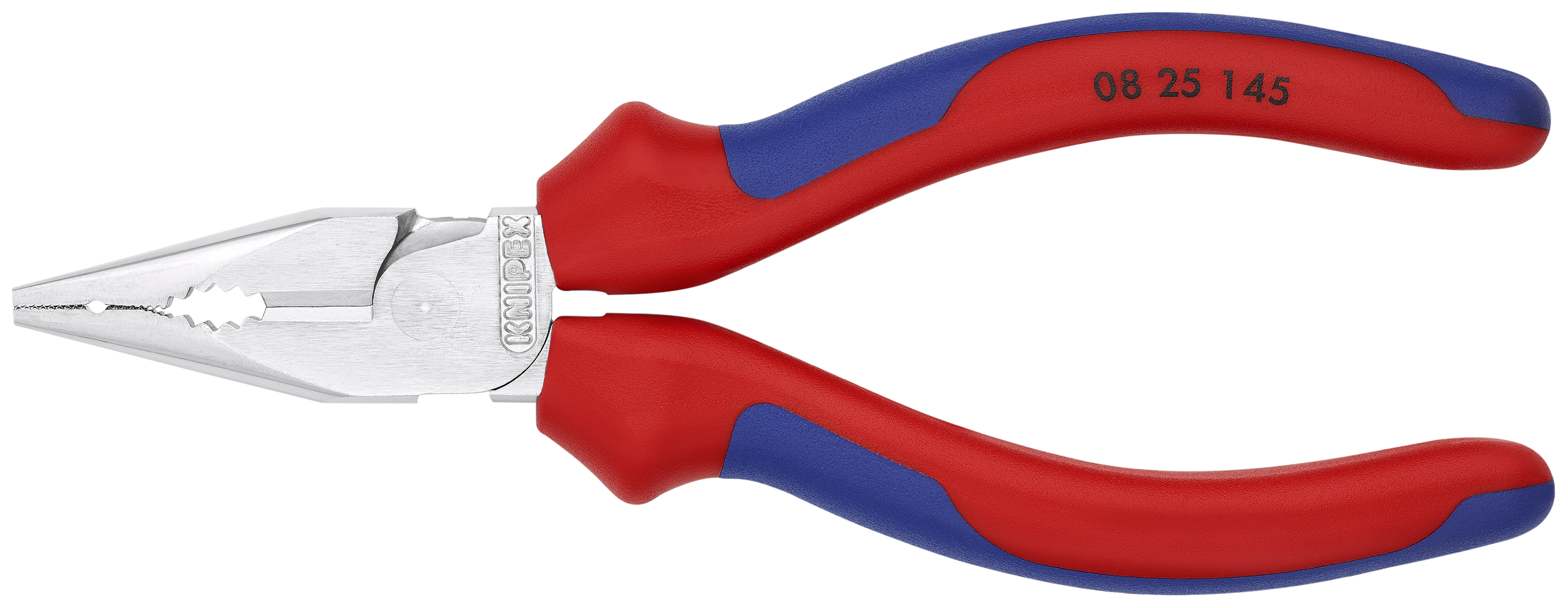 KNIPEX 08 25 145 SB Needle-Nose Combination Pliers 145 mm chrome-plated with comfort handles chrome-plated thumbnail 3
