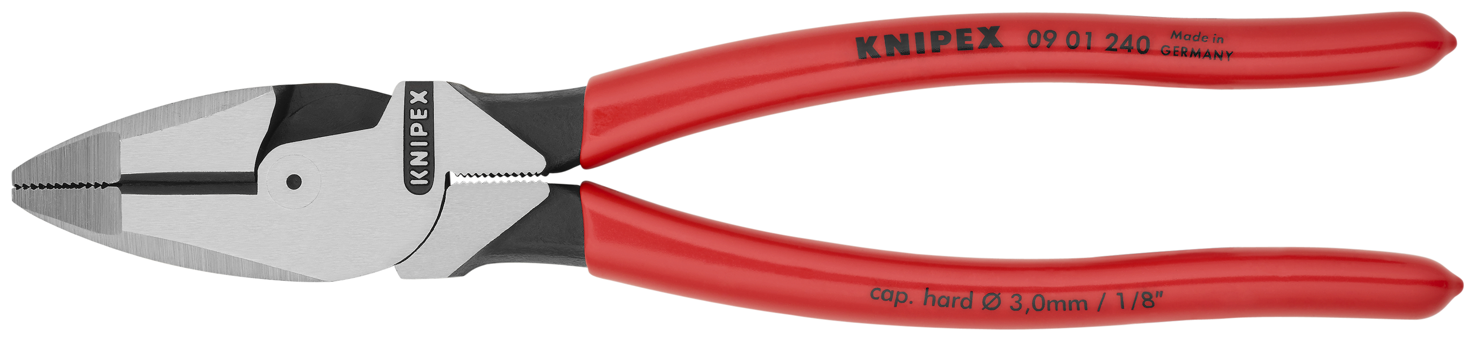 KNIPEX 09 01 240 SB Lineman's Pliers American style 240 mm black atramentized with non-slip plastic coating polished thumbnail 3