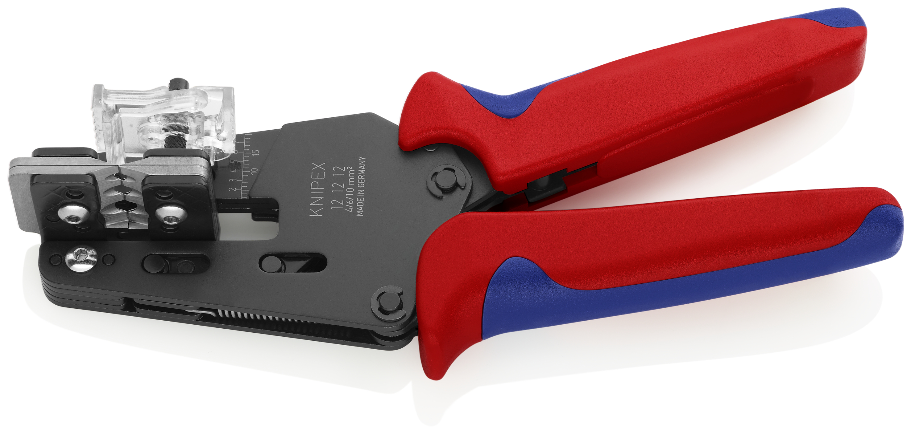 KNIPEX 12 12 12 Precision Insulation Stripper with adapted blades 4/6/10mm² 195 mm burnished with multi-component handles thumbnail 2