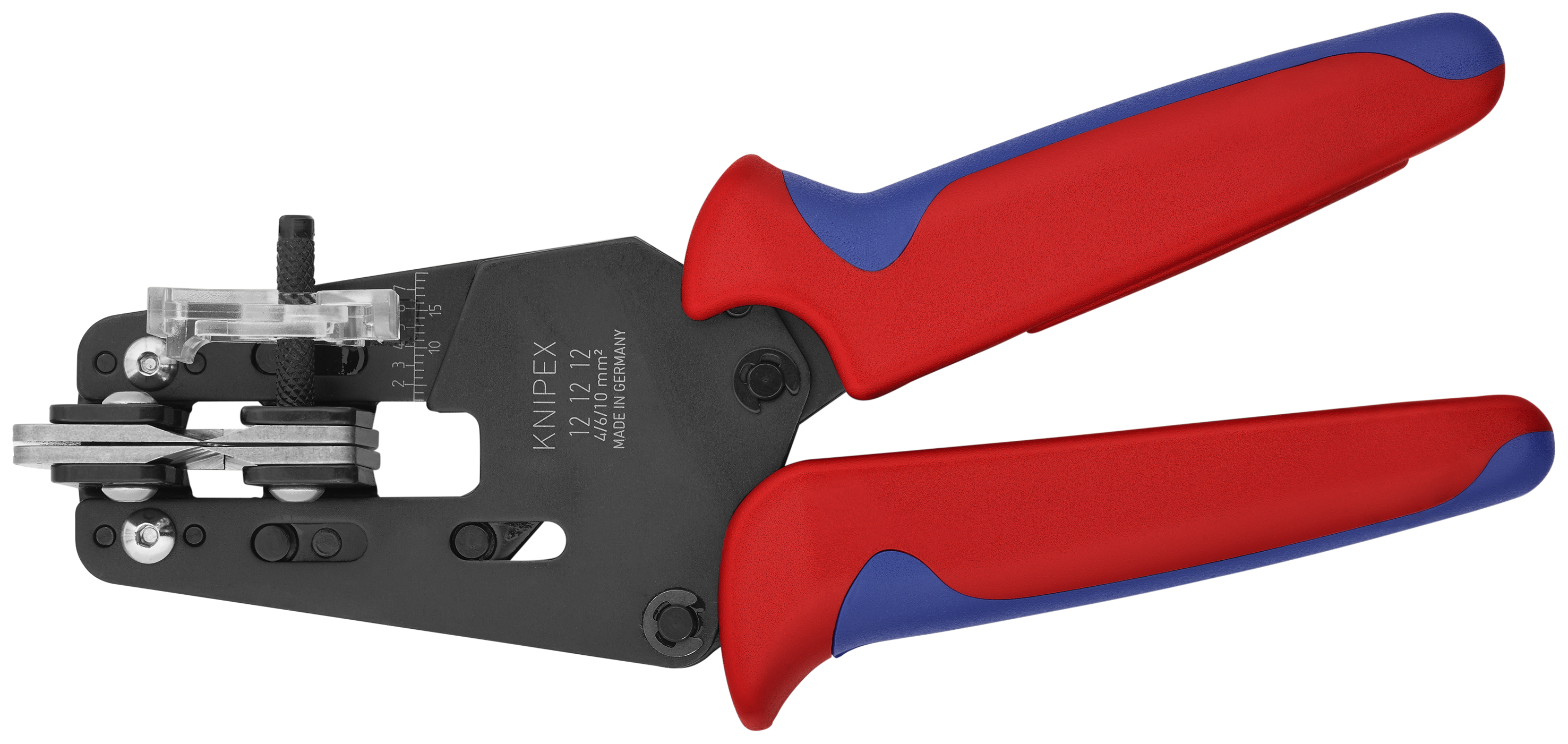 KNIPEX 12 12 12 Precision Insulation Stripper with adapted blades 4/6/10mm² 195 mm burnished with multi-component handles thumbnail 3