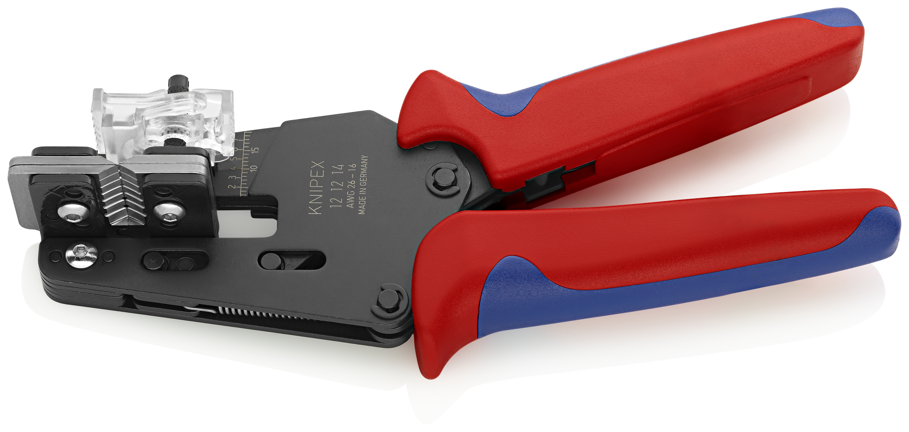 KNIPEX 12 12 14 Precision Insulation Stripper with adapted blades 195 mm burnished with multi-component handles thumbnail 2