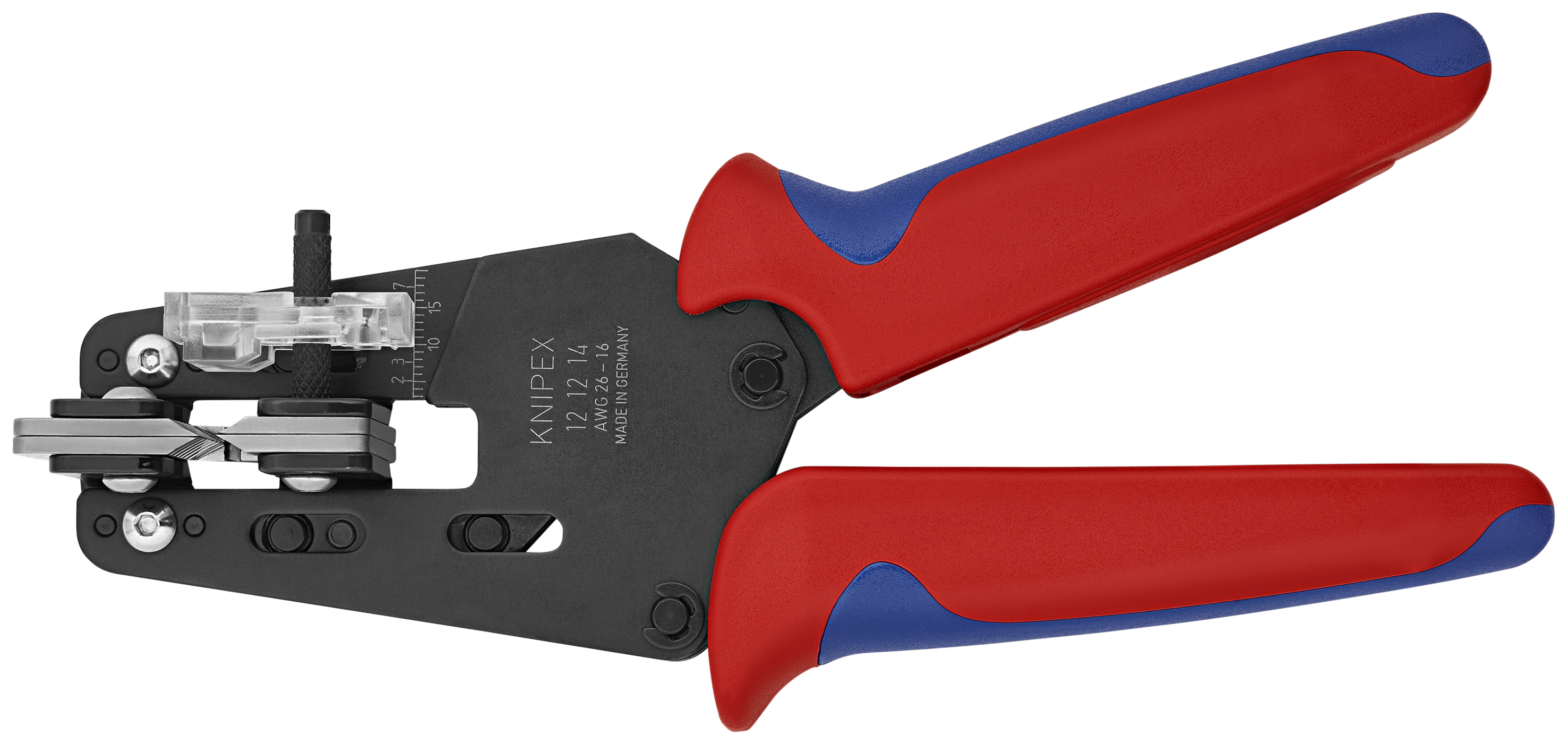 KNIPEX 12 12 14 Precision Insulation Stripper with adapted blades 195 mm burnished with multi-component handles thumbnail 3