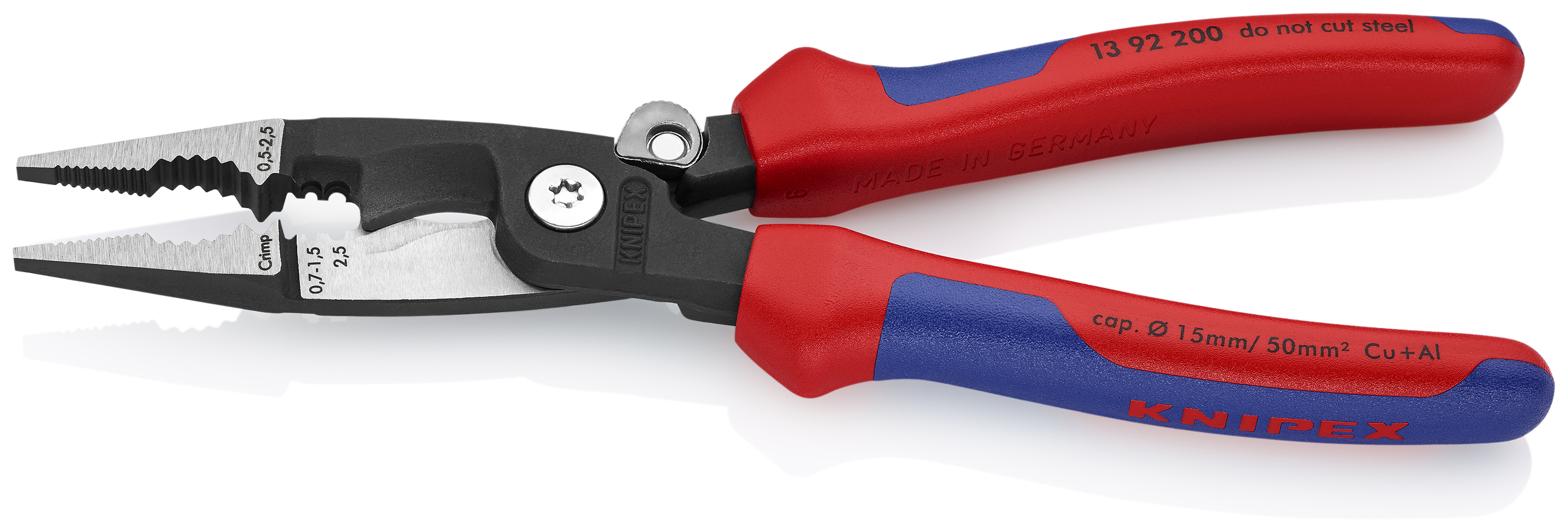 KNIPEX 13 92 200 SB Pliers for Electrical Installation 200 mm black atramentized with comfort handles polished thumbnail 2