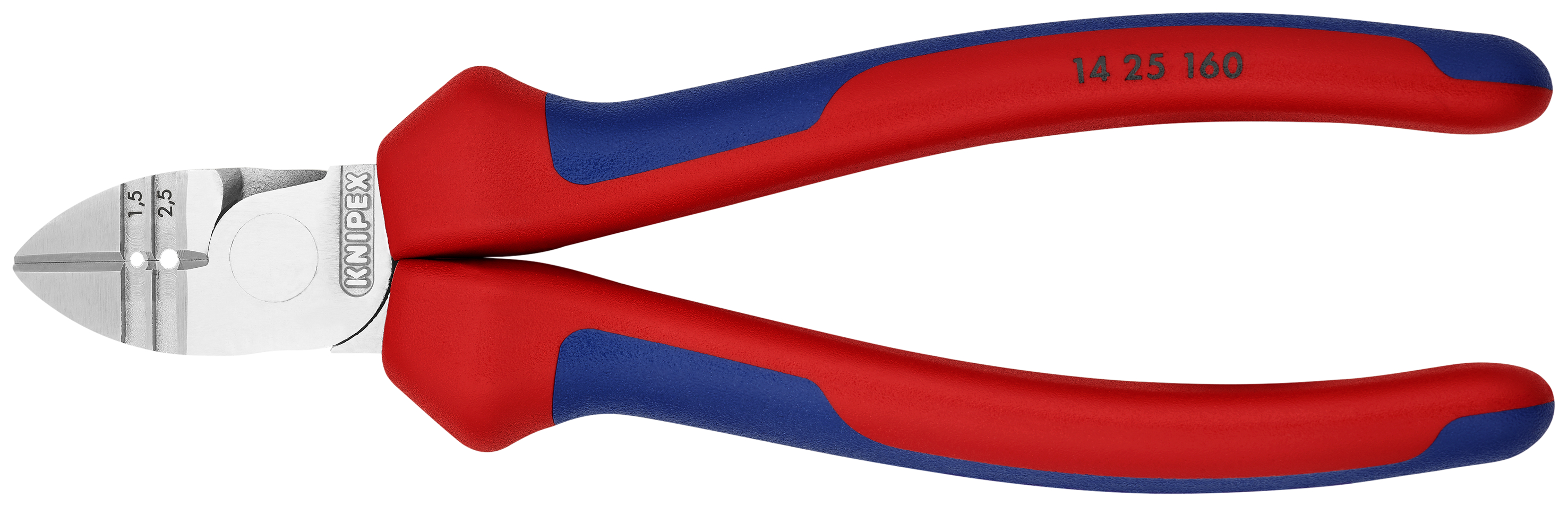 KNIPEX 14 25 160 Diagonal Insulation Stripper 160 mm chrome-plated with comfort handles chrome-plated thumbnail 3