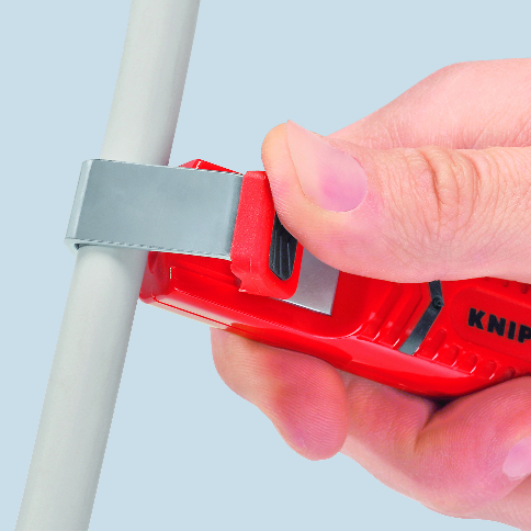 KNIPEX 16 20 28 SB Stripping Tool with scalpel blade 130 mm shock-resistant plastic body thumbnail 2