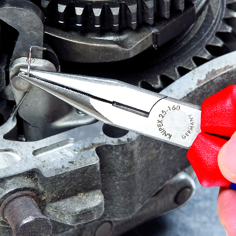 KNIPEX 25 02 160 SB Snipe Nose Side Cutting Pliers (Radio Pliers) 160 mm black atramentized with comfort handles polished thumbnail 4