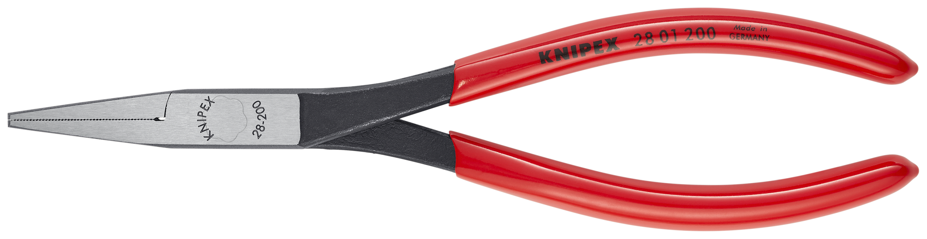 KNIPEX 28 01 200 Long Reach Needle Nose Pliers 200 mm black atramentized with plastic coating polished thumbnail 3