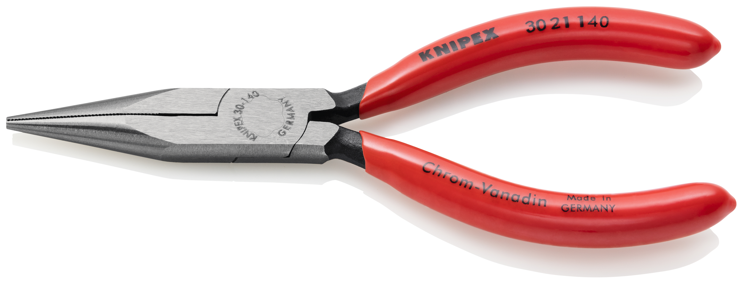 KNIPEX 30 21 140 SB Long Nose Pliers 140 mm black atramentized with plastic coating polished