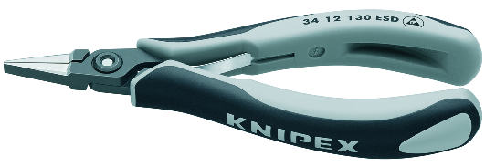 KNIPEX 34 12 130 ESD Precision Electronics Gripping Pliers ESD 130 mm burnished with multi-component handles polished