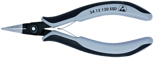 KNIPEX 34 12 130 ESD Precision Electronics Gripping Pliers ESD 130 mm burnished with multi-component handles polished thumbnail 3