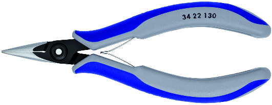 KNIPEX 34 22 130 ESD Precision Electronics Gripping Pliers ESD 130 mm burnished with multi-component handles polished thumbnail 4