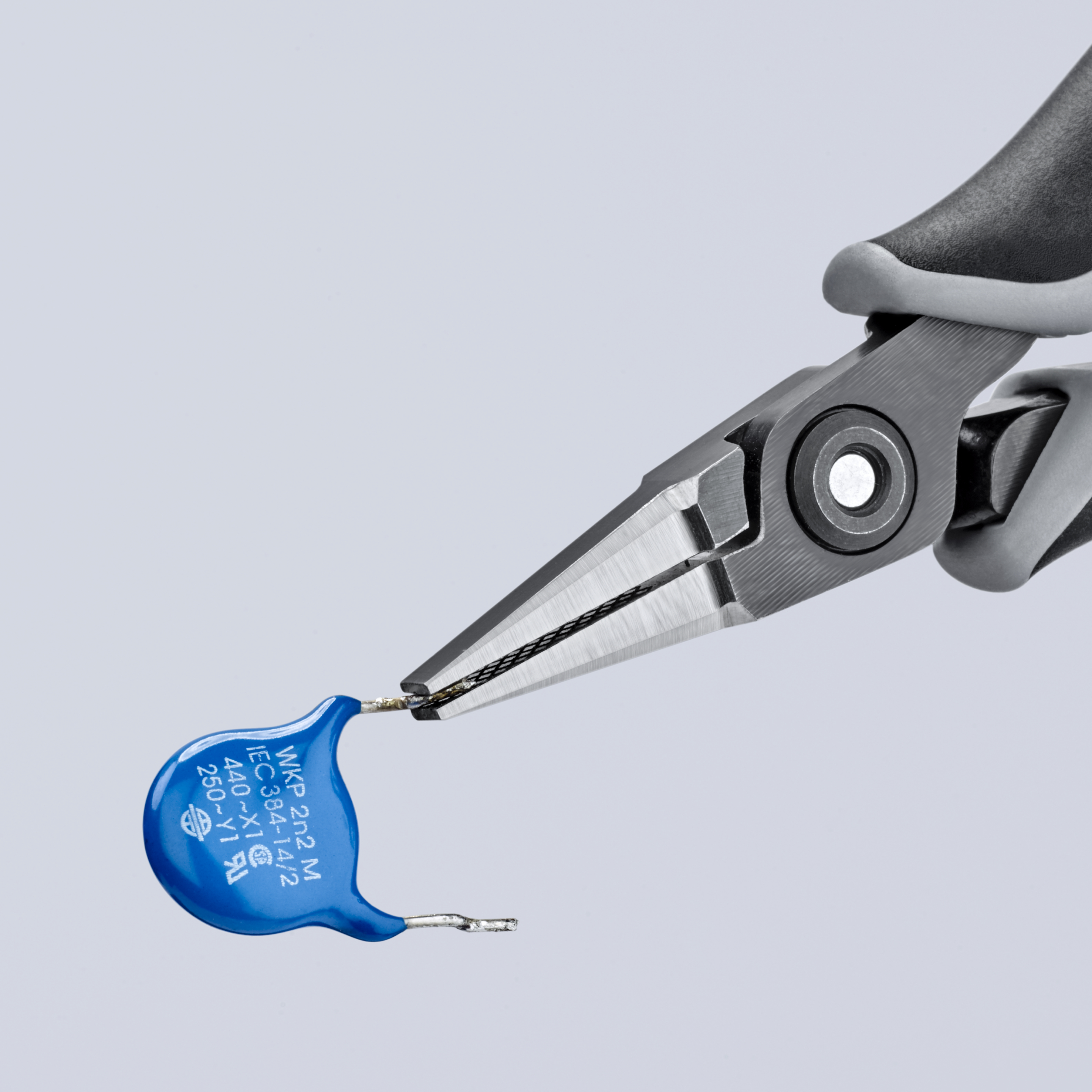 KNIPEX 34 42 130 ESD Precision Electronics Gripping Pliers ESD 130 mm burnished with multi-component handles polished thumbnail 3