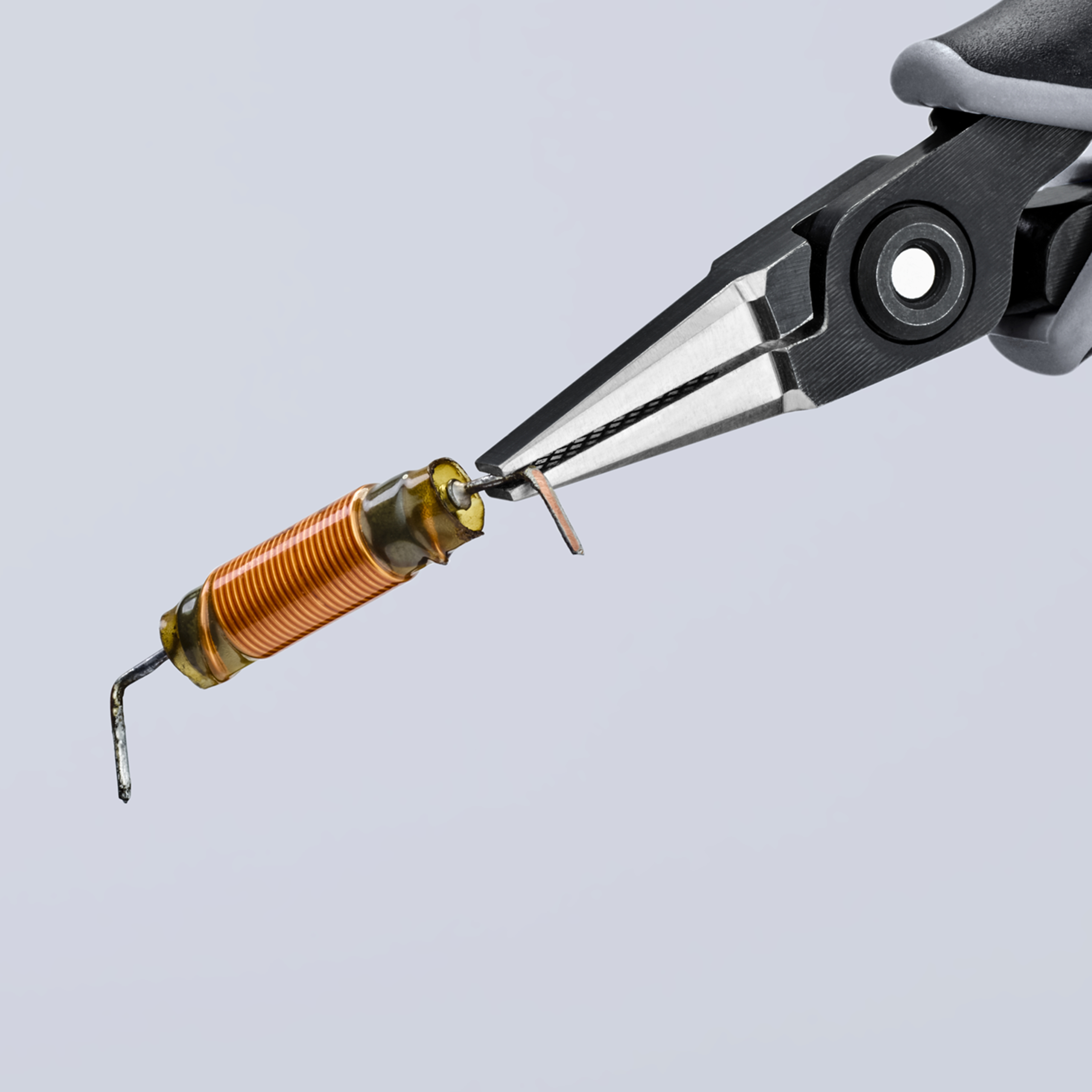 KNIPEX 34 42 130 ESD Precision Electronics Gripping Pliers ESD 130 mm burnished with multi-component handles polished thumbnail 4