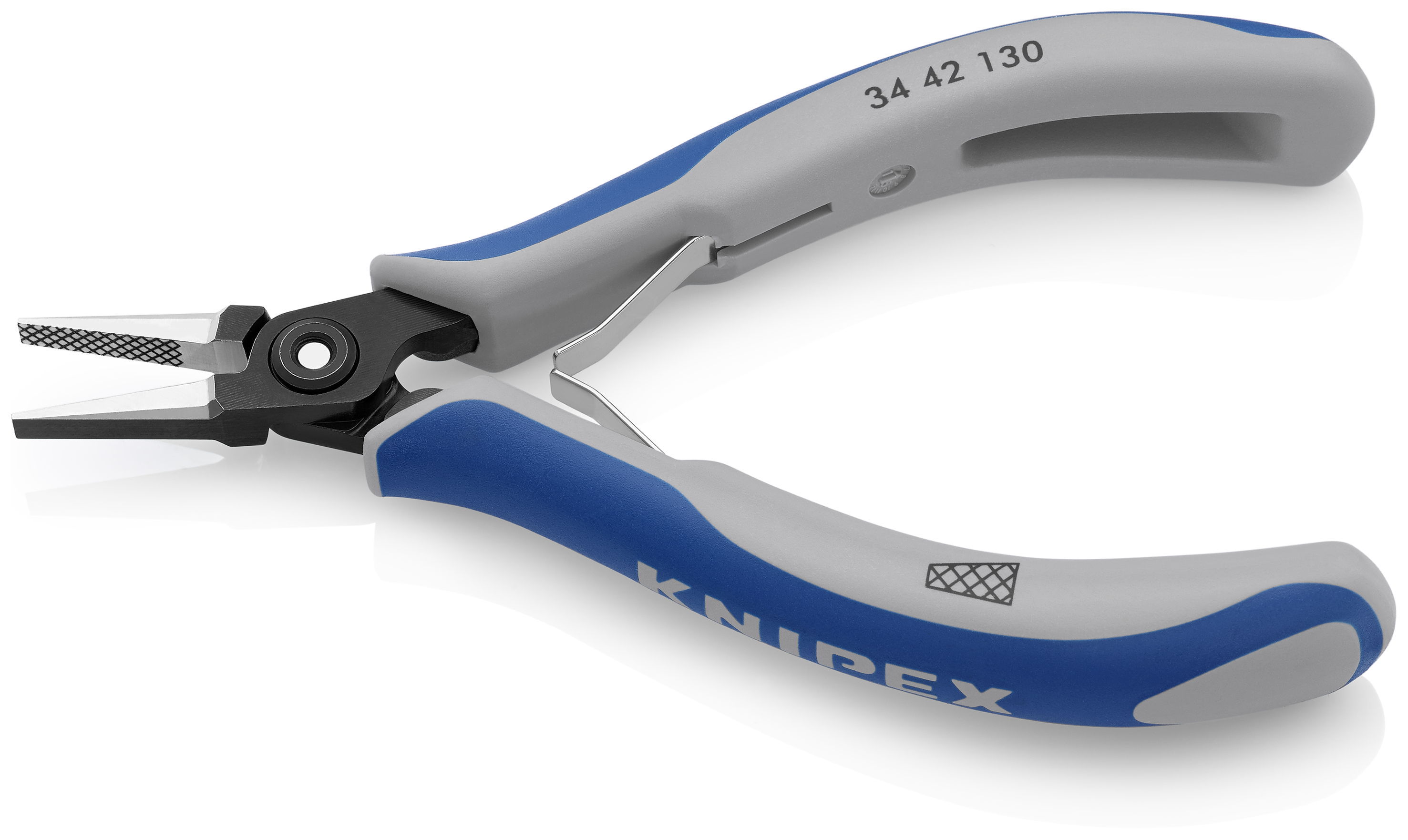 KNIPEX 34 42 130 Precision Electronics Gripping Pliers 130 mm burnished with multi-component handles polished thumbnail 2
