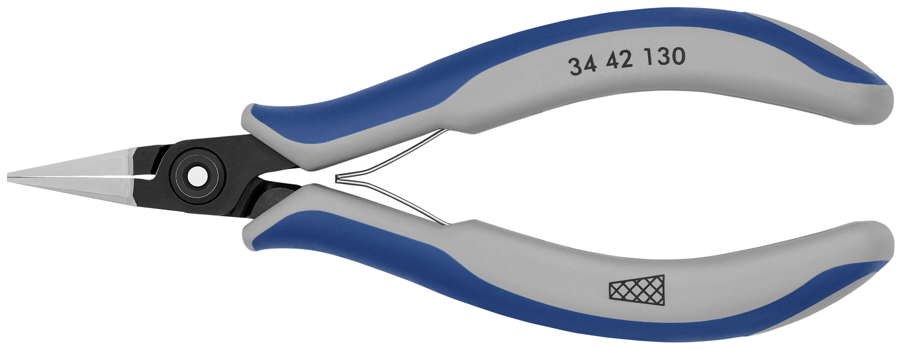 KNIPEX 34 42 130 Precision Electronics Gripping Pliers 130 mm burnished with multi-component handles polished thumbnail 4