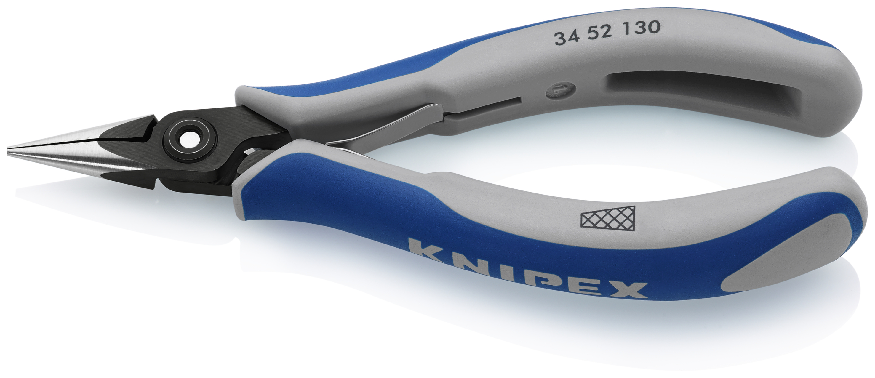 KNIPEX 34 52 130 ESD Precision Electronics Gripping Pliers ESD 130 mm burnished with multi-component handles polished thumbnail 5
