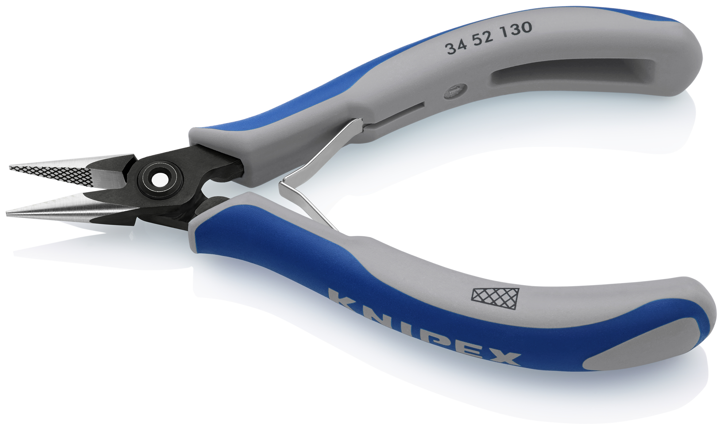 KNIPEX 34 52 130 Precision Electronics Gripping Pliers 130 mm burnished with multi-component handles polished thumbnail 2