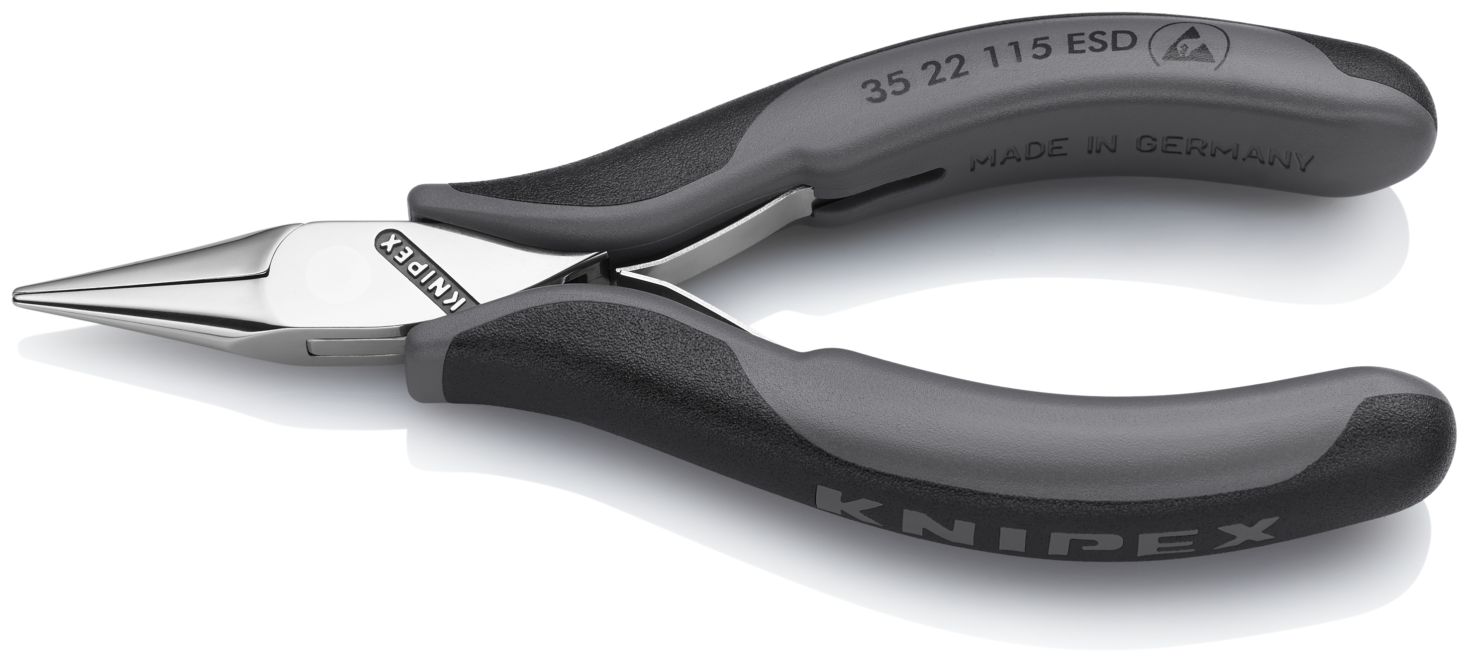 KNIPEX 35 22 115 ESDSB Electronics Pliers ESD with box joint 115 mm with multi-component handles mirror polished