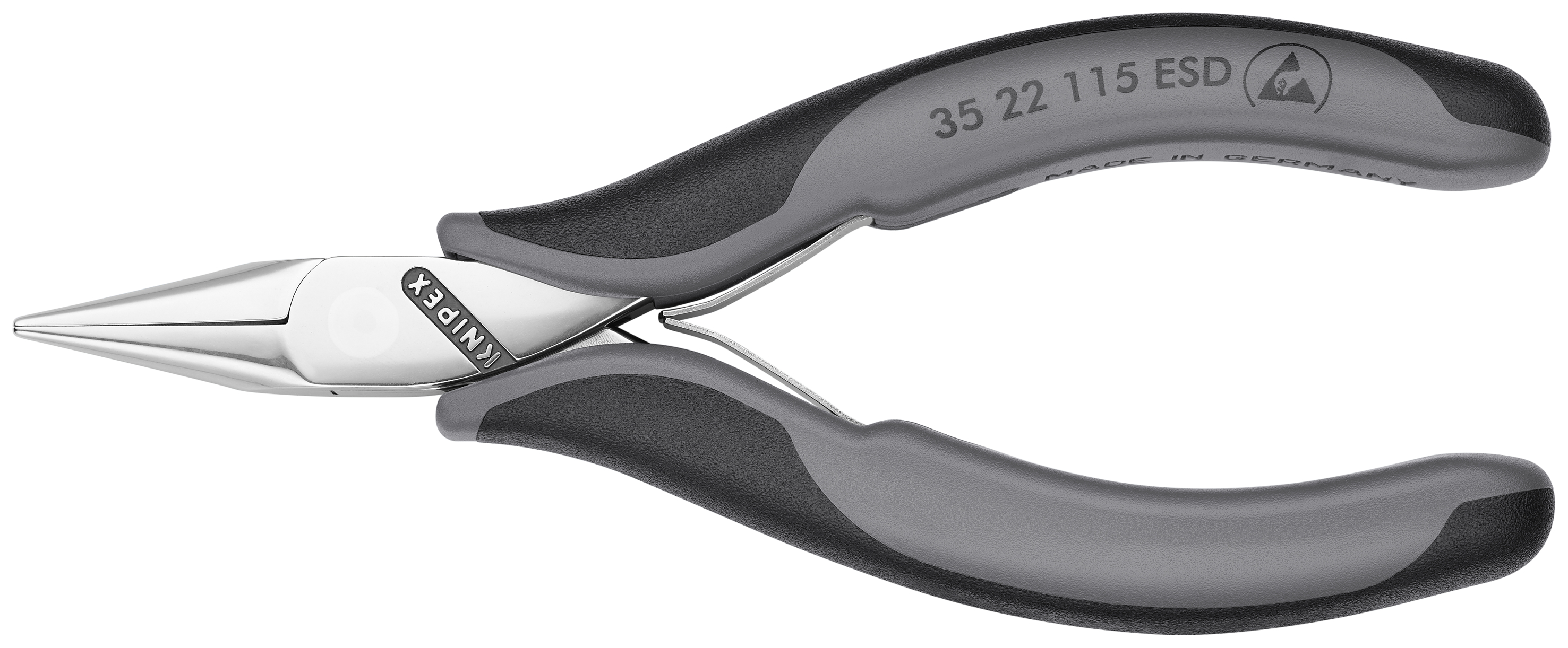 KNIPEX 35 22 115 ESDSB Electronics Pliers ESD with box joint 115 mm with multi-component handles mirror polished thumbnail 4