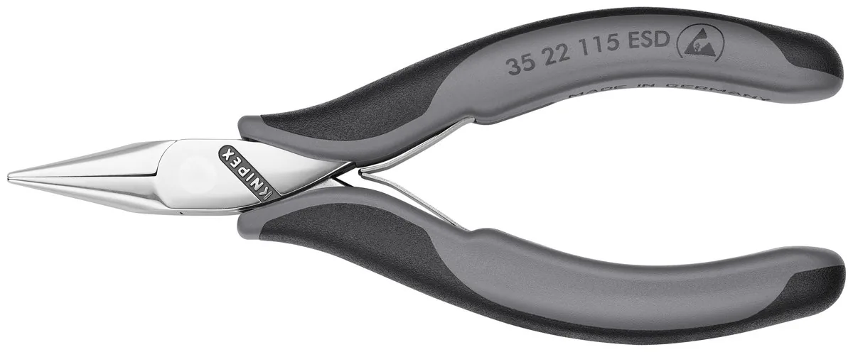 KNIPEX 35 22 115 ESDSB Electronics Pliers ESD with box joint 115 mm with multi-component handles mirror polished