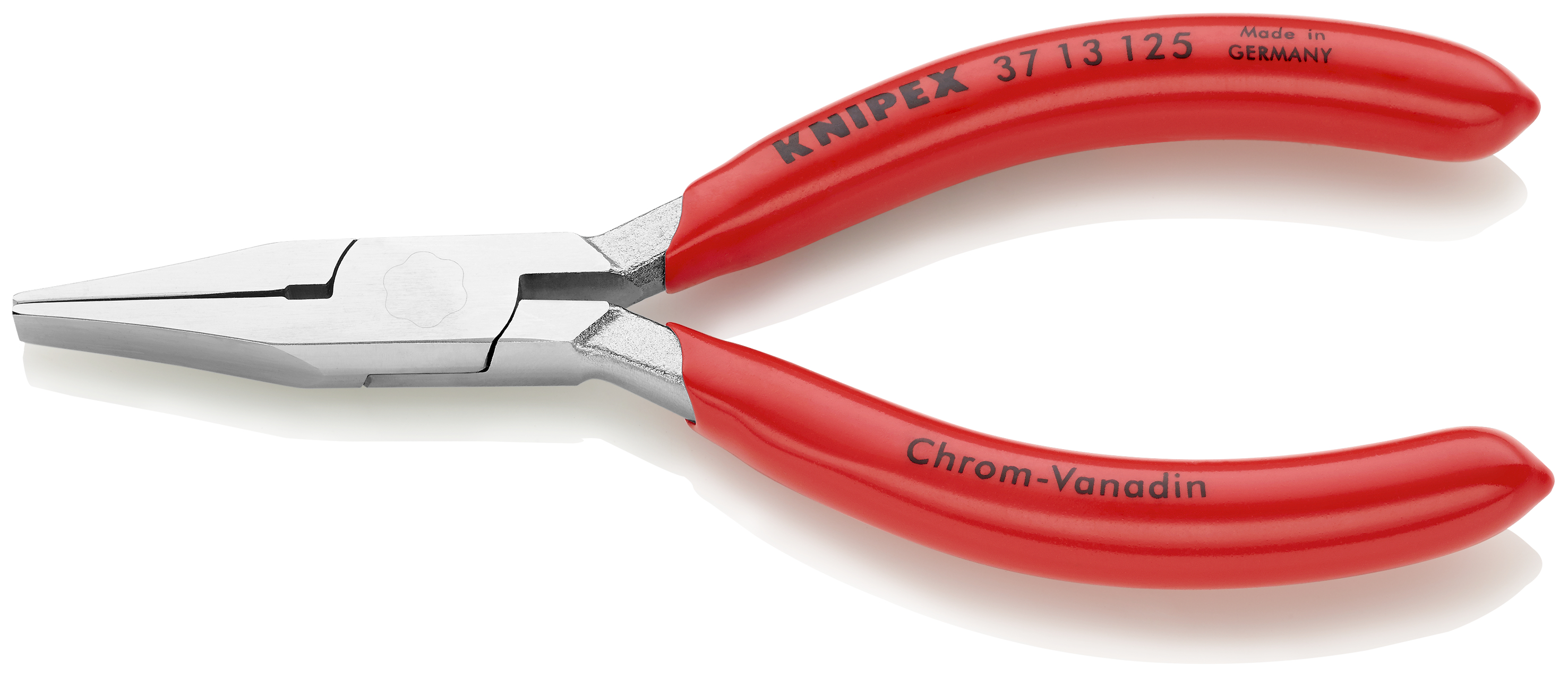 KNIPEX 37 13 125 Flat Nose Pliers for precision mechanics 125 mm chrome-plated with plastic coating chrome-plated