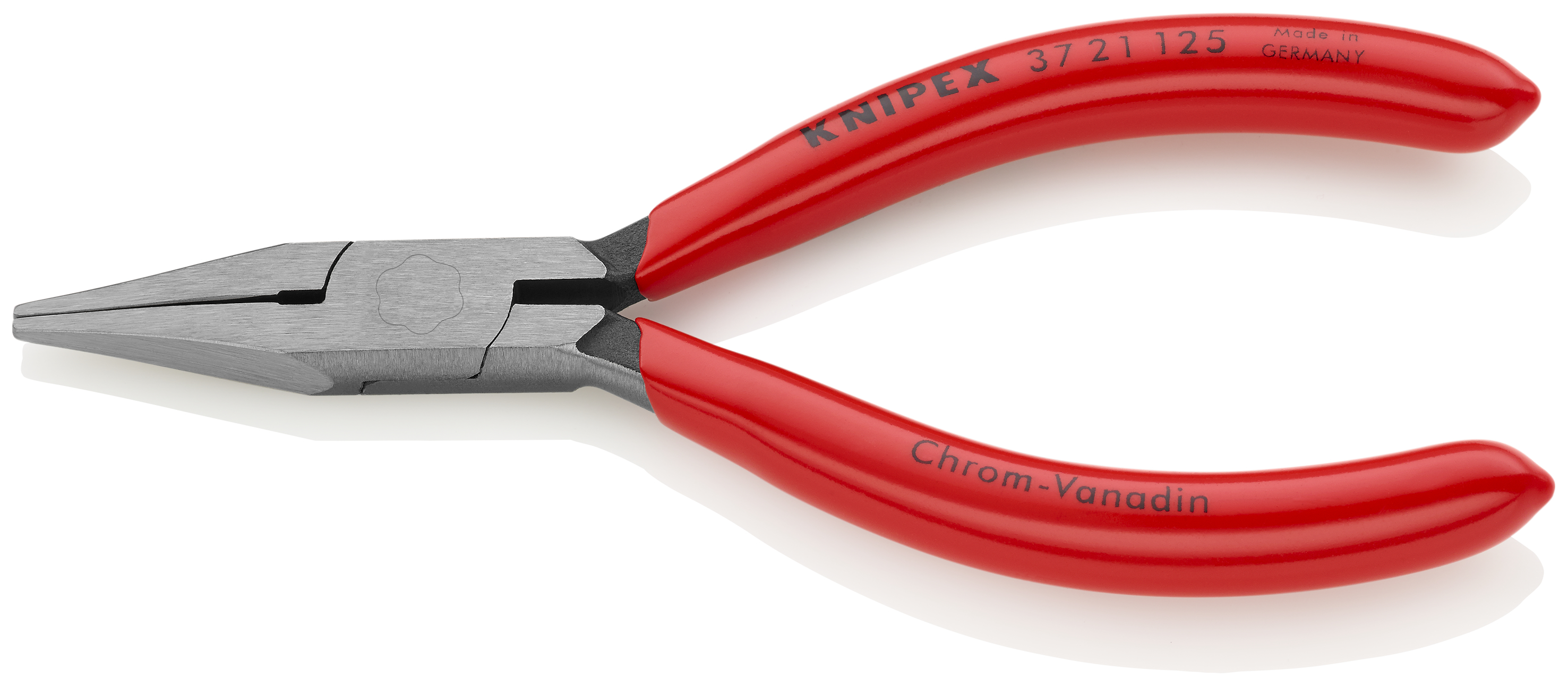 KNIPEX 37 21 125 Flat Nose Pliers for precision mechanics 125 mm black atramentized with plastic coating polished