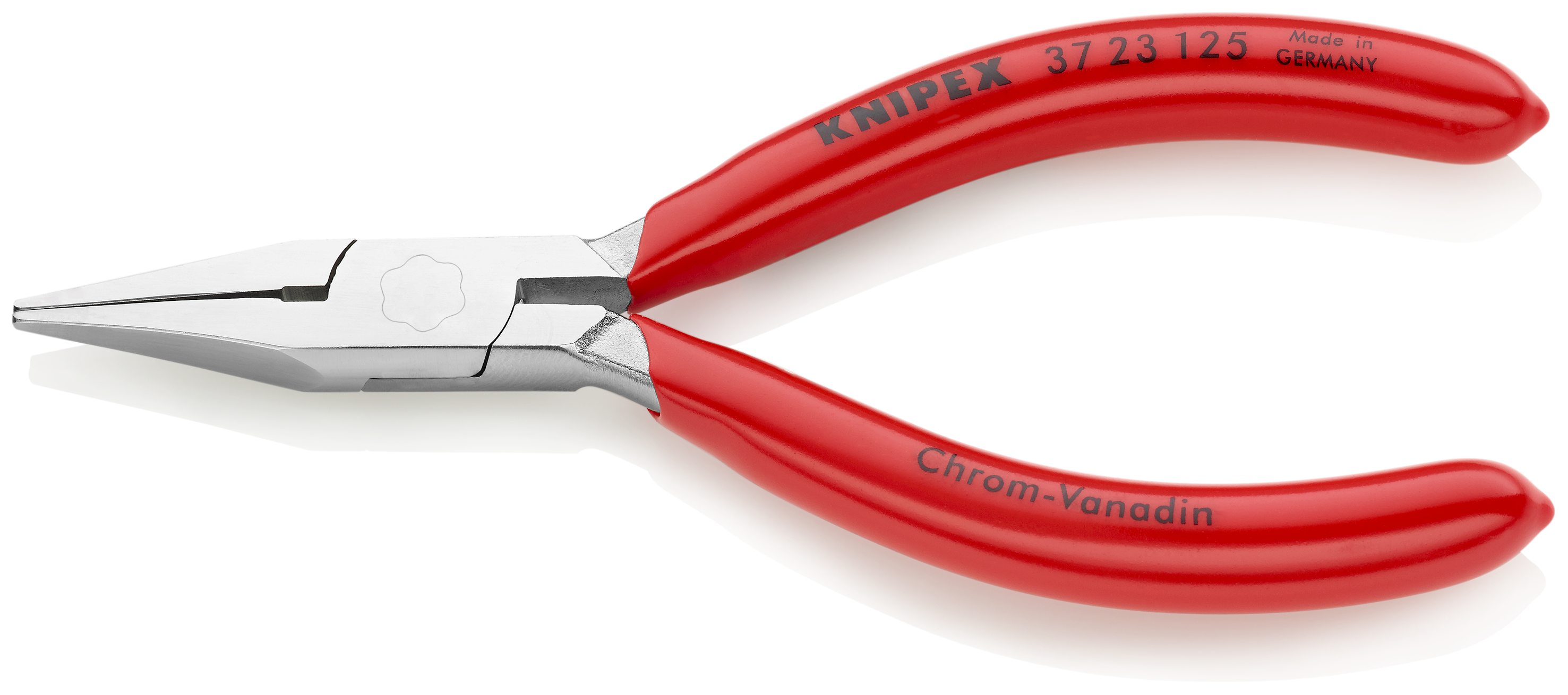 KNIPEX 37 23 125 Flat Nose Pliers for precision mechanics 125 mm chrome-plated with plastic coating chrome-plated