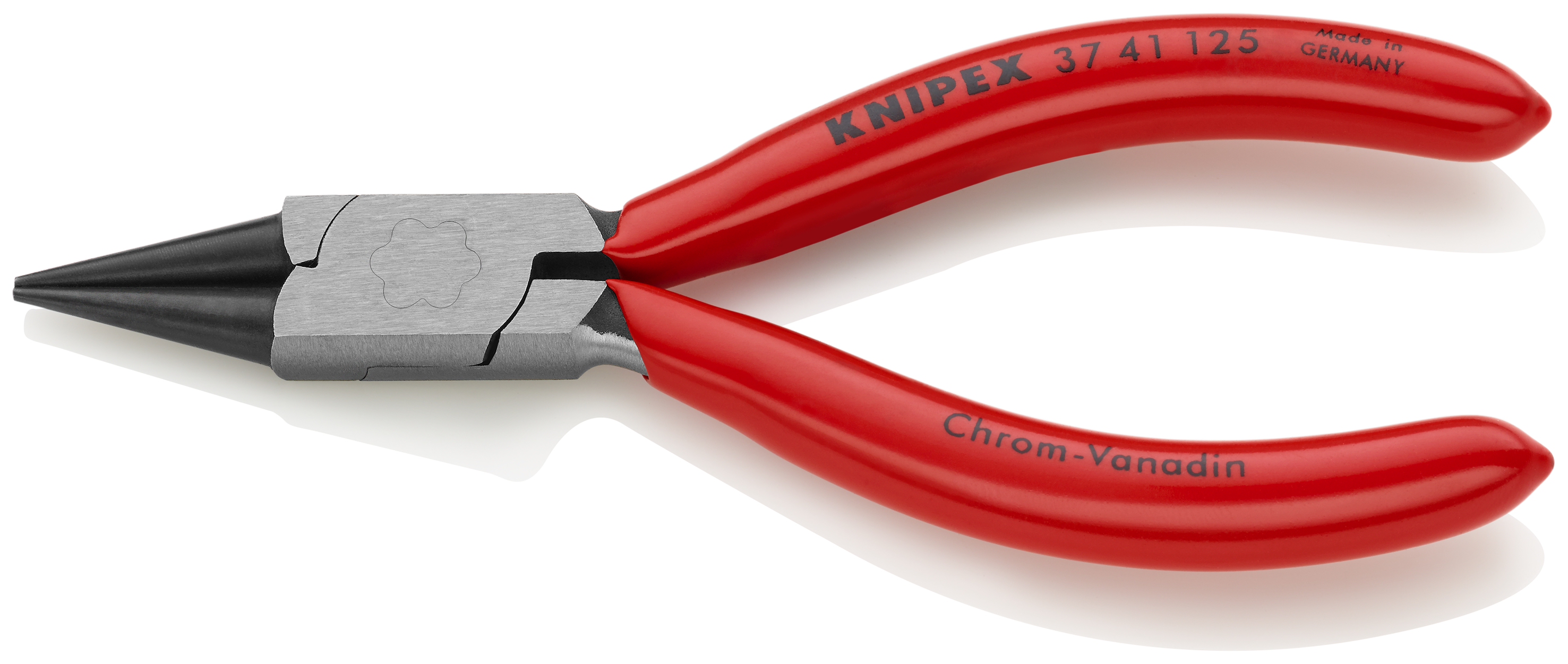 KNIPEX 37 41 125 Flat Nose Pliers for precision mechanics 125 mm black atramentized with plastic coating polished