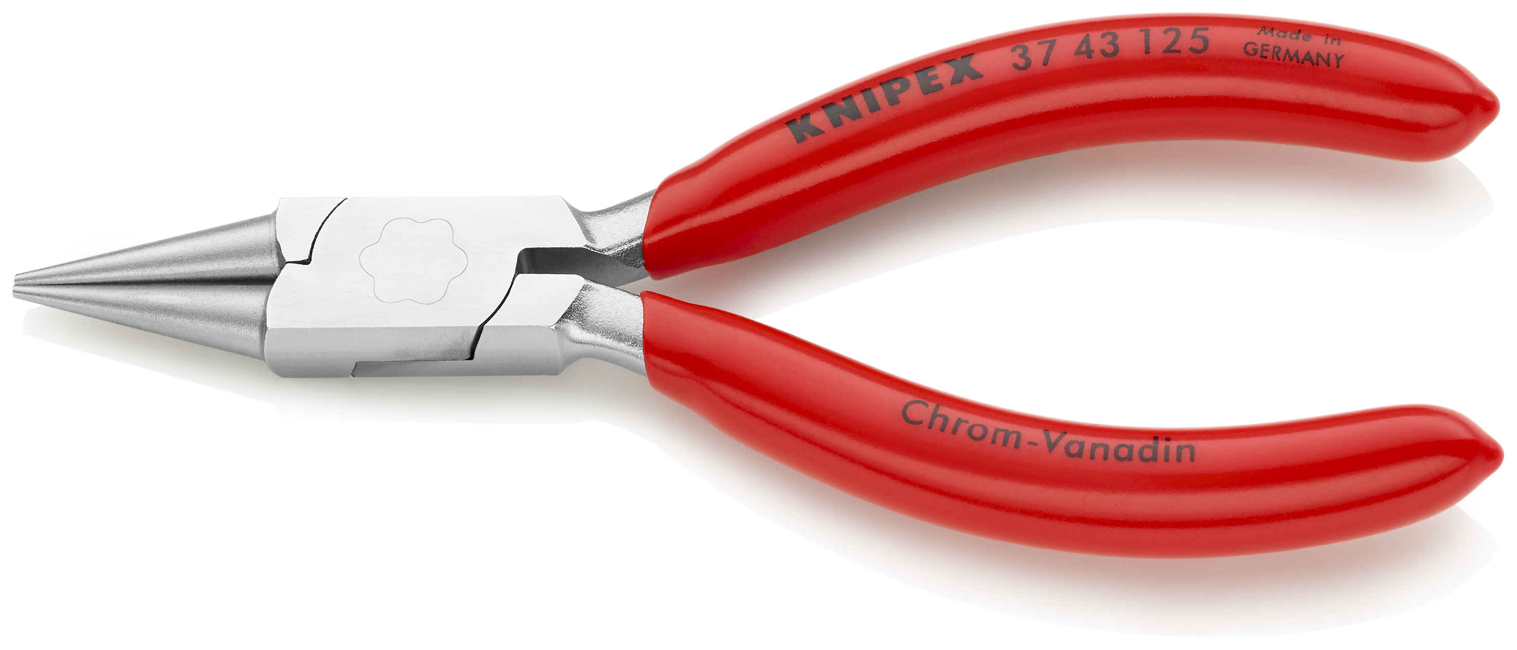KNIPEX 37 43 125 Flat Nose Pliers for precision mechanics 125 mm chrome-plated with plastic coating chrome-plated