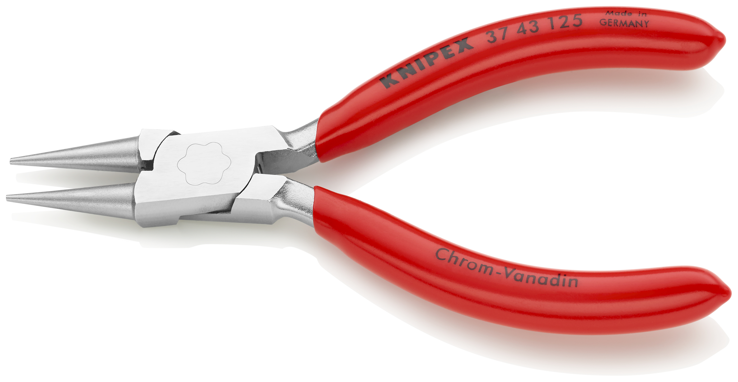 KNIPEX 37 43 125 Flat Nose Pliers for precision mechanics 125 mm chrome-plated with plastic coating chrome-plated thumbnail 2