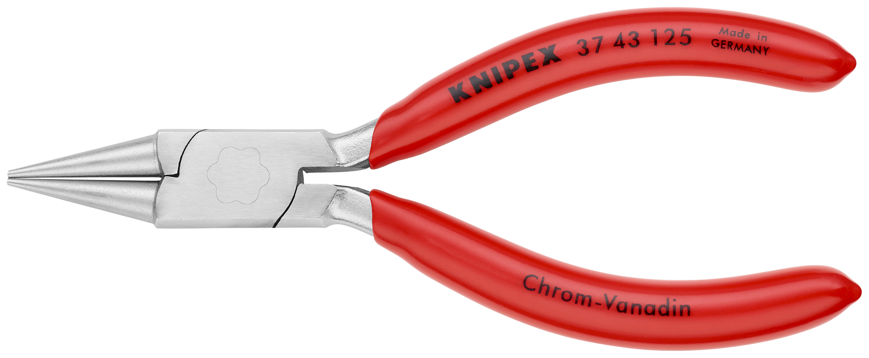 KNIPEX 37 43 125 Flat Nose Pliers for precision mechanics 125 mm chrome-plated with plastic coating chrome-plated thumbnail 3