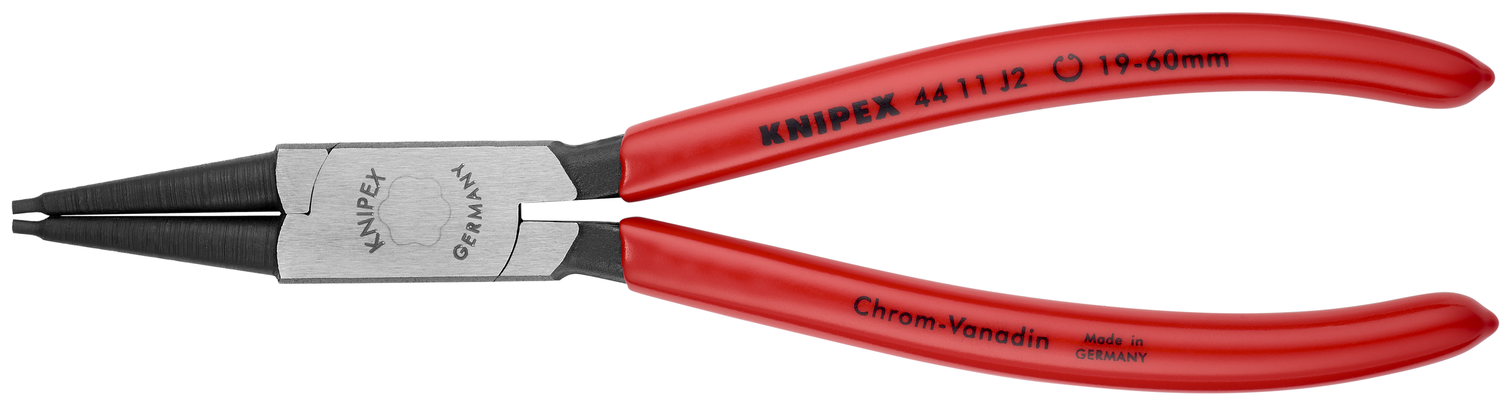 KNIPEX 44 11 J2 SB Circlip Pliers for internal circlips in bore holes 180 mm black atramentized with plastic coating polished thumbnail 3