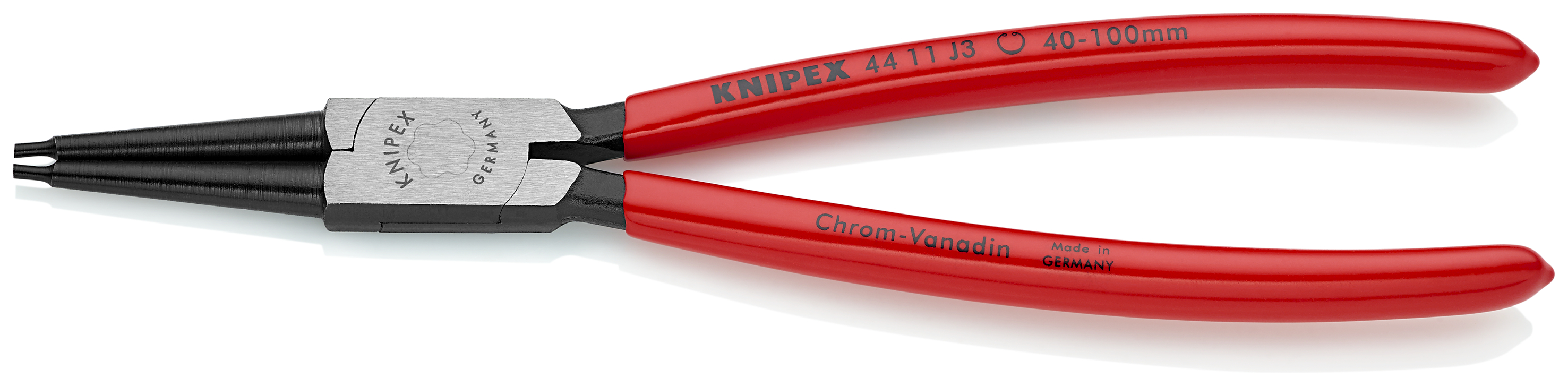 KNIPEX 44 11 J3 SB Circlip Pliers for internal circlips in bore holes 225 mm black atramentized with plastic coating polished thumbnail 3