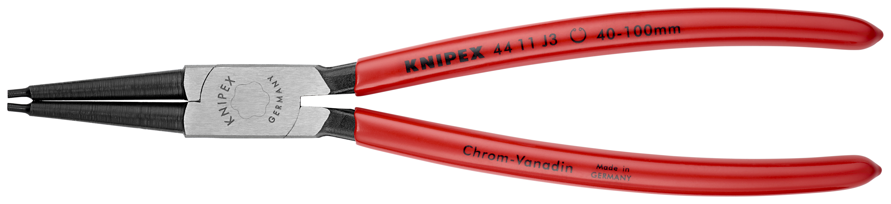 KNIPEX 44 11 J3 SB Circlip Pliers for internal circlips in bore holes 225 mm black atramentized with plastic coating polished