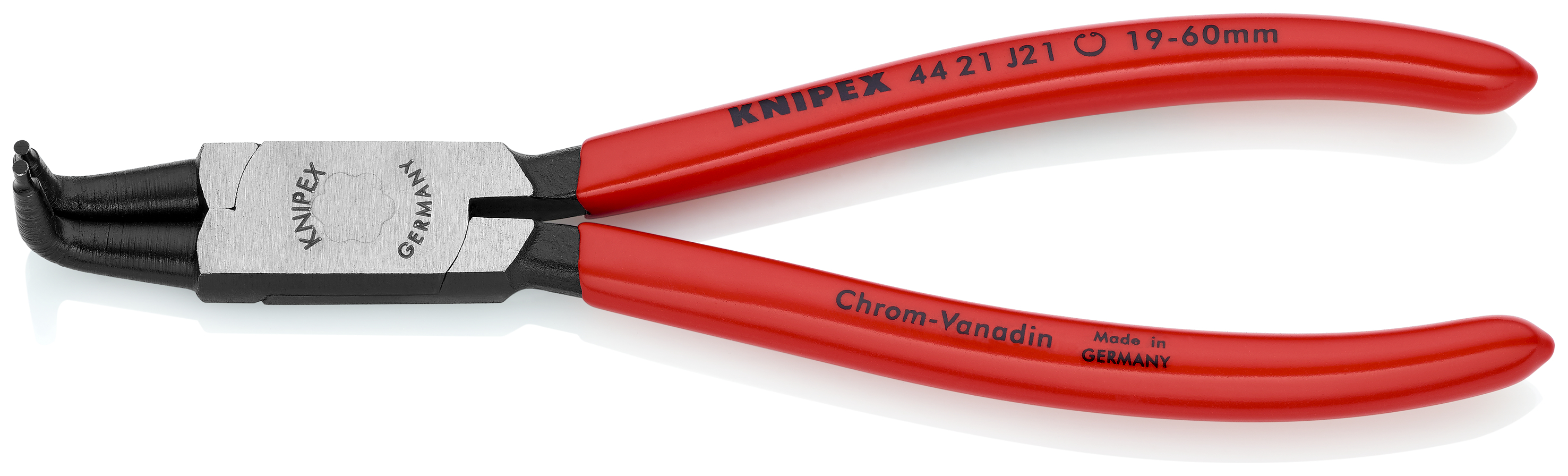 KNIPEX 44 21 J21 SB Circlip Pliers for internal circlips in bore holes 170 mm black atramentized with plastic coating polished