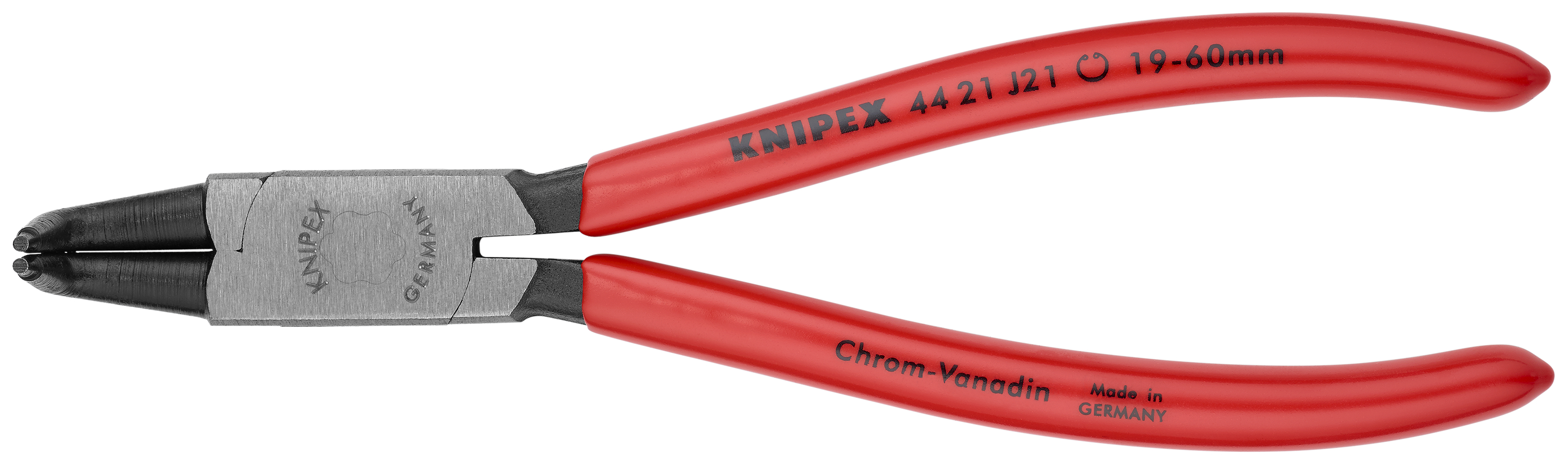 KNIPEX 44 21 J21 SB Circlip Pliers for internal circlips in bore holes 170 mm black atramentized with plastic coating polished thumbnail 4
