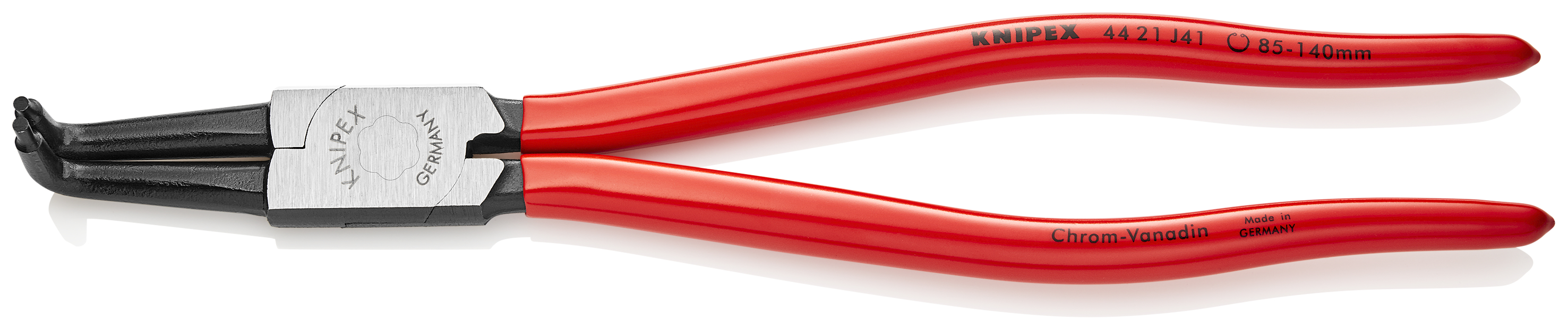 KNIPEX 44 21 J41 SB Circlip Pliers for internal circlips in bore holes 300 mm black atramentized with plastic coating polished