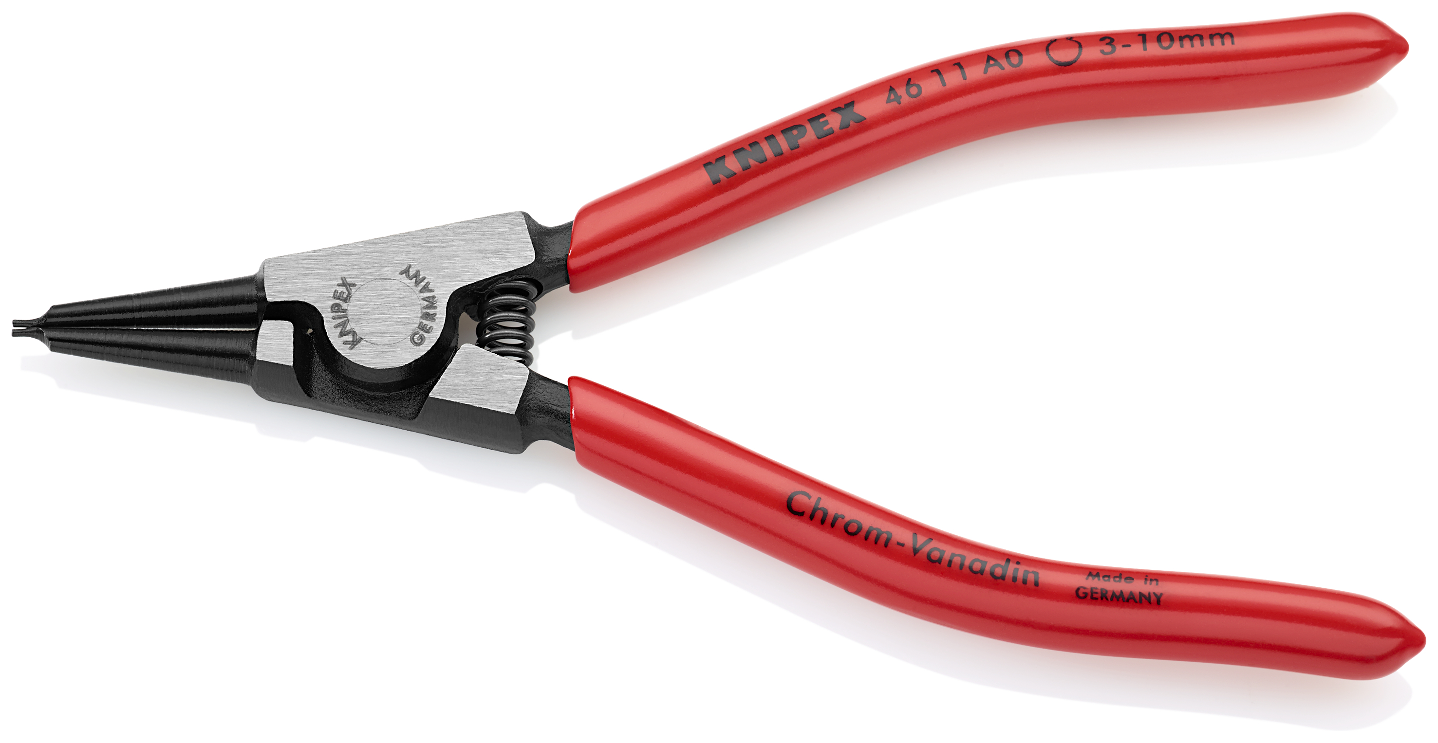 KNIPEX 46 11 A0 Circlip Pliers for external circlips on shafts 140 mm black atramentized with plastic coating polished