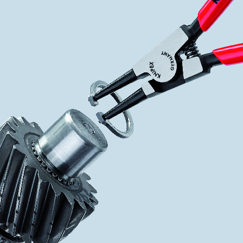 KNIPEX 46 11 A1 SB Circlip Pliers for external circlips on shafts 140 mm black atramentized with plastic coating polished thumbnail 3