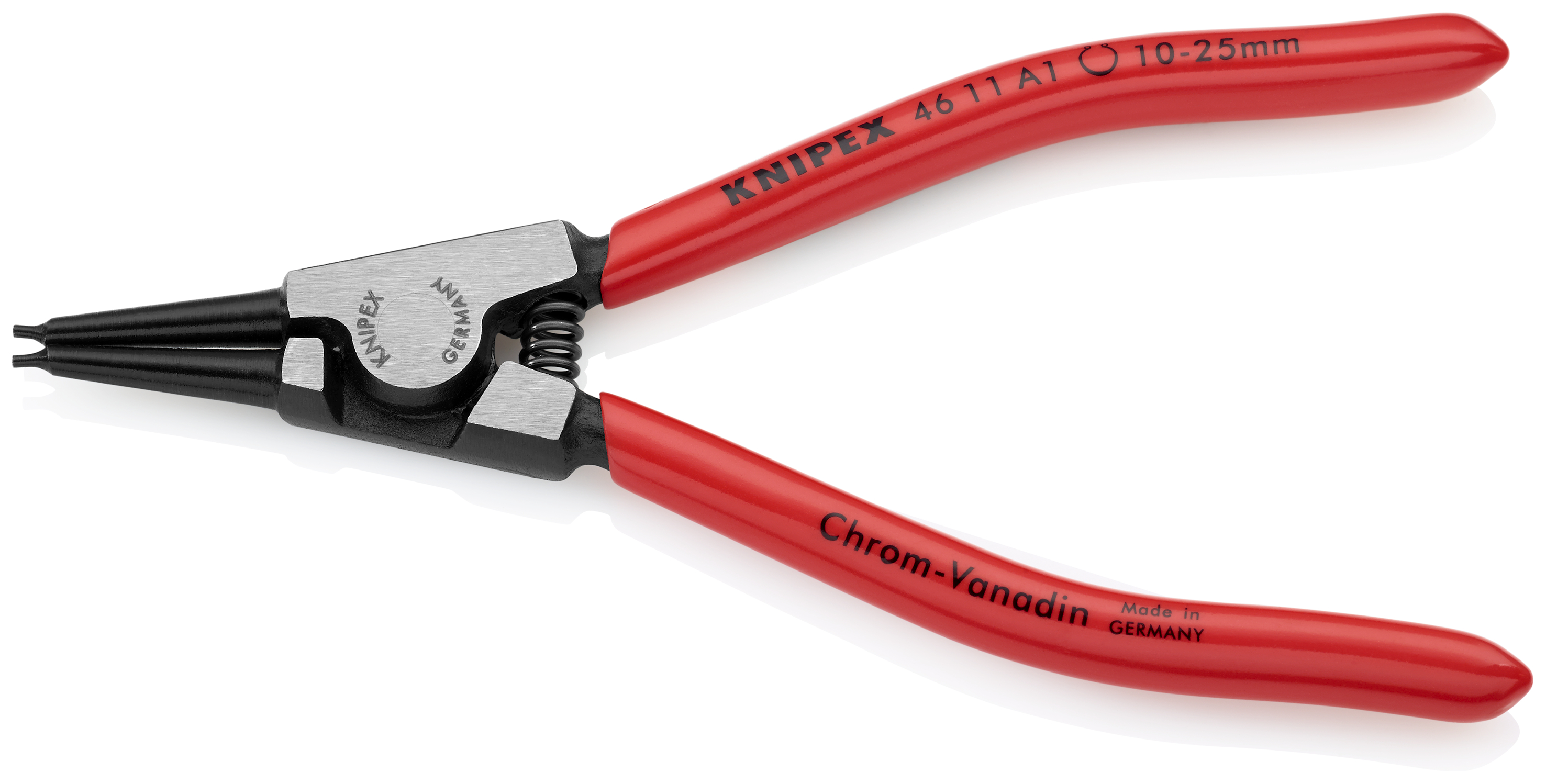 KNIPEX 46 11 A1 Circlip Pliers for external circlips on shafts 140 mm black atramentized with plastic coating polished