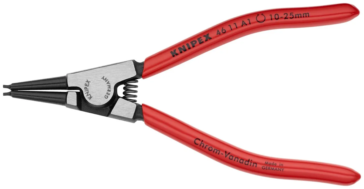 KNIPEX 46 11 A1 Circlip Pliers for external circlips on shafts 140 mm black atramentized with plastic coating polished thumbnail 5