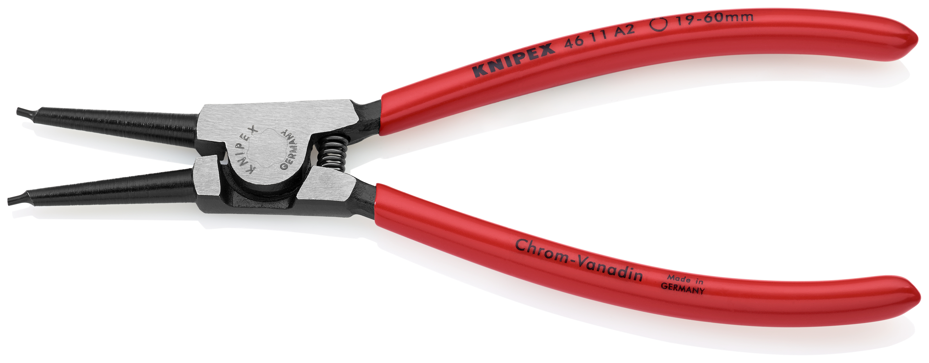 KNIPEX 46 11 A2 SB Circlip Pliers for external circlips on shafts 180 mm black atramentized with plastic coating polished thumbnail 2