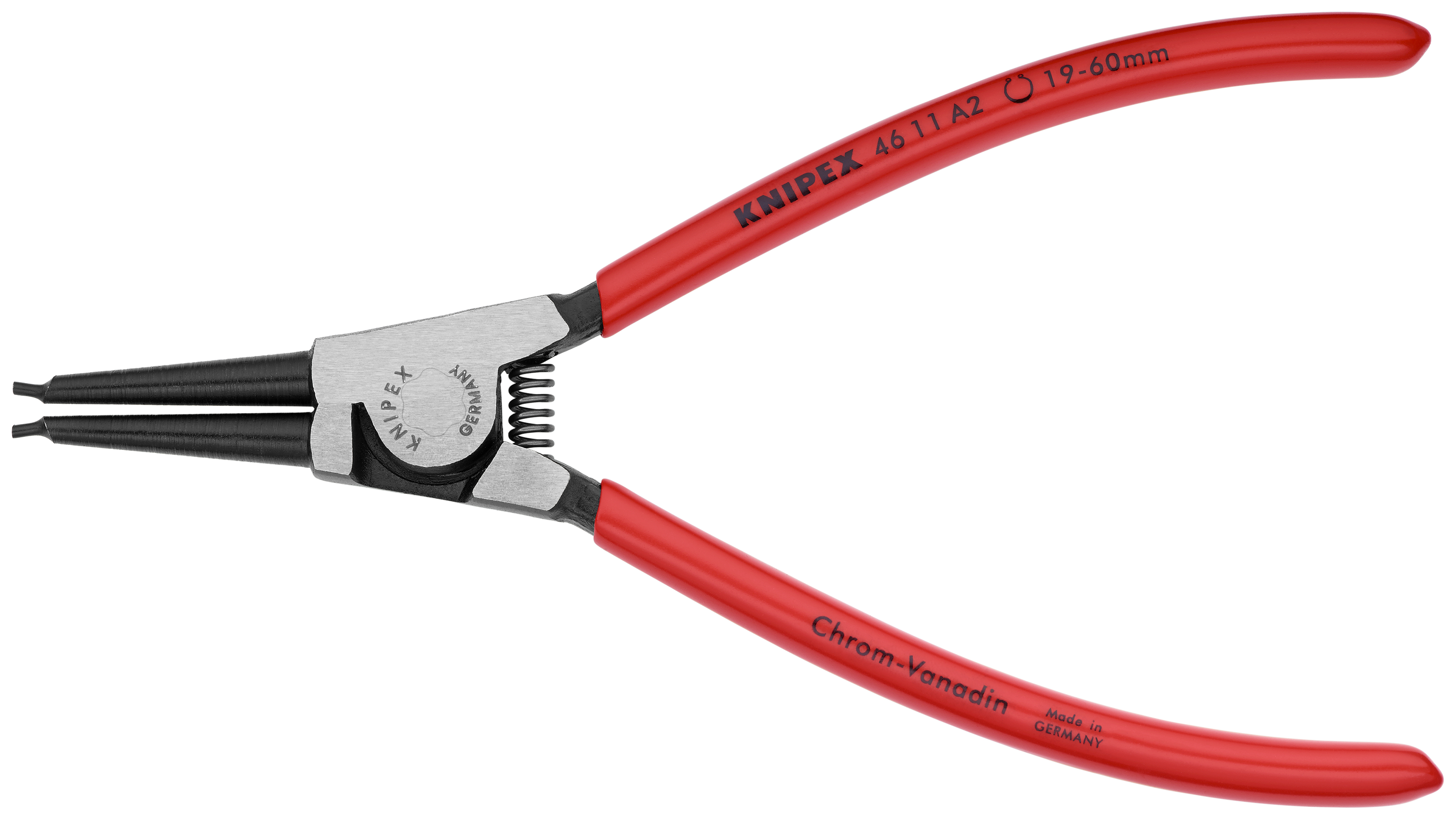 KNIPEX 46 11 A2 SB Circlip Pliers for external circlips on shafts 180 mm black atramentized with plastic coating polished thumbnail 5