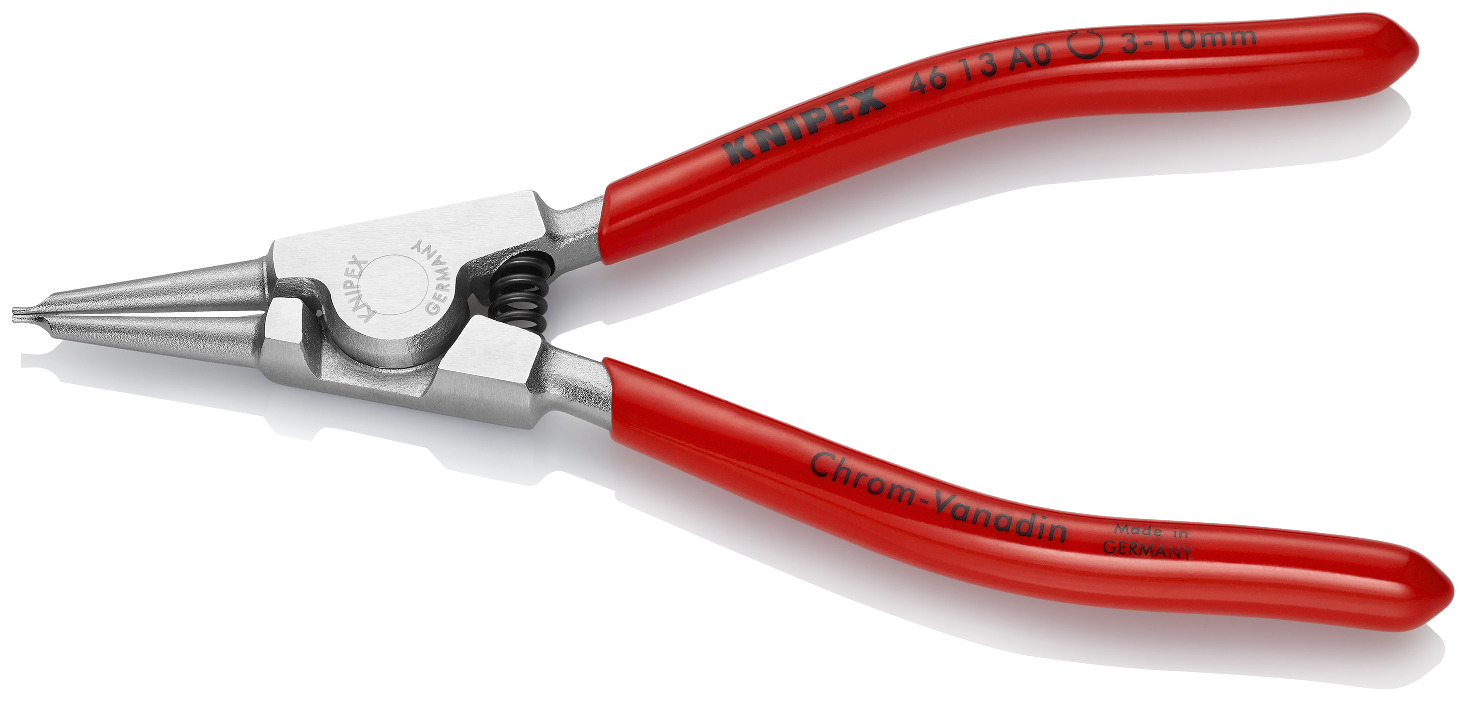 KNIPEX 46 13 A0 Circlip Pliers for external circlips on shafts 140 mm chrome-plated with plastic coating chrome-plated