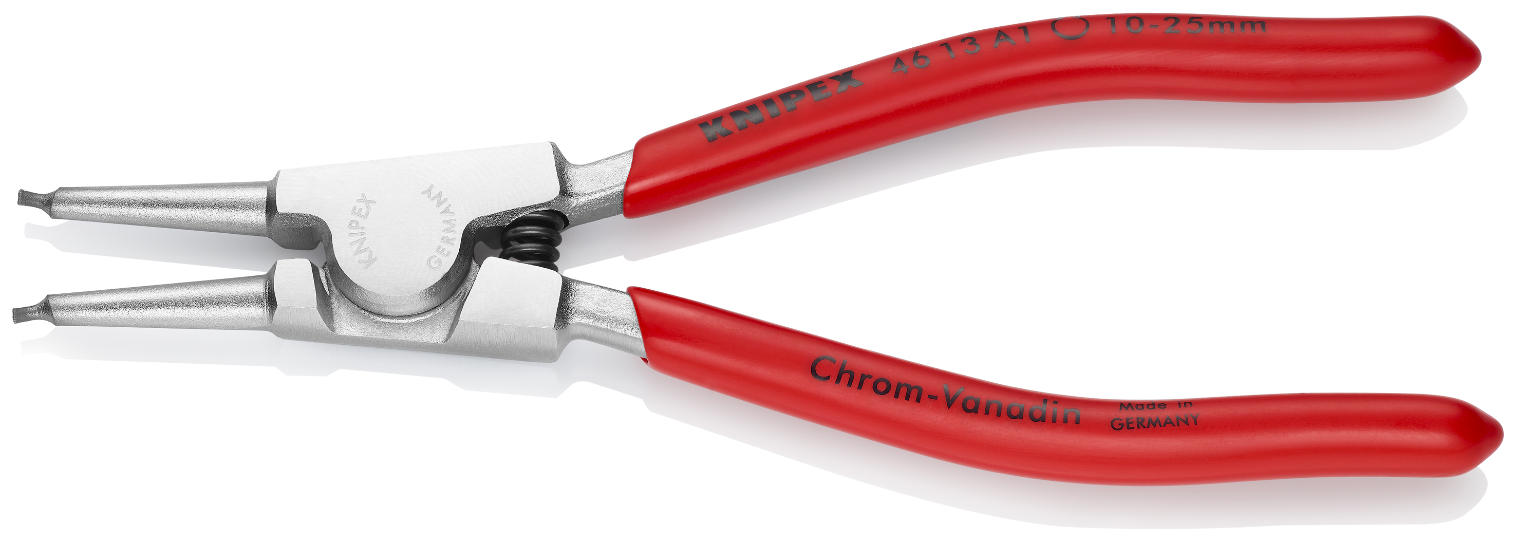 KNIPEX 46 13 A1 Circlip Pliers for external circlips on shafts 140 mm chrome-plated with plastic coating chrome-plated thumbnail 2