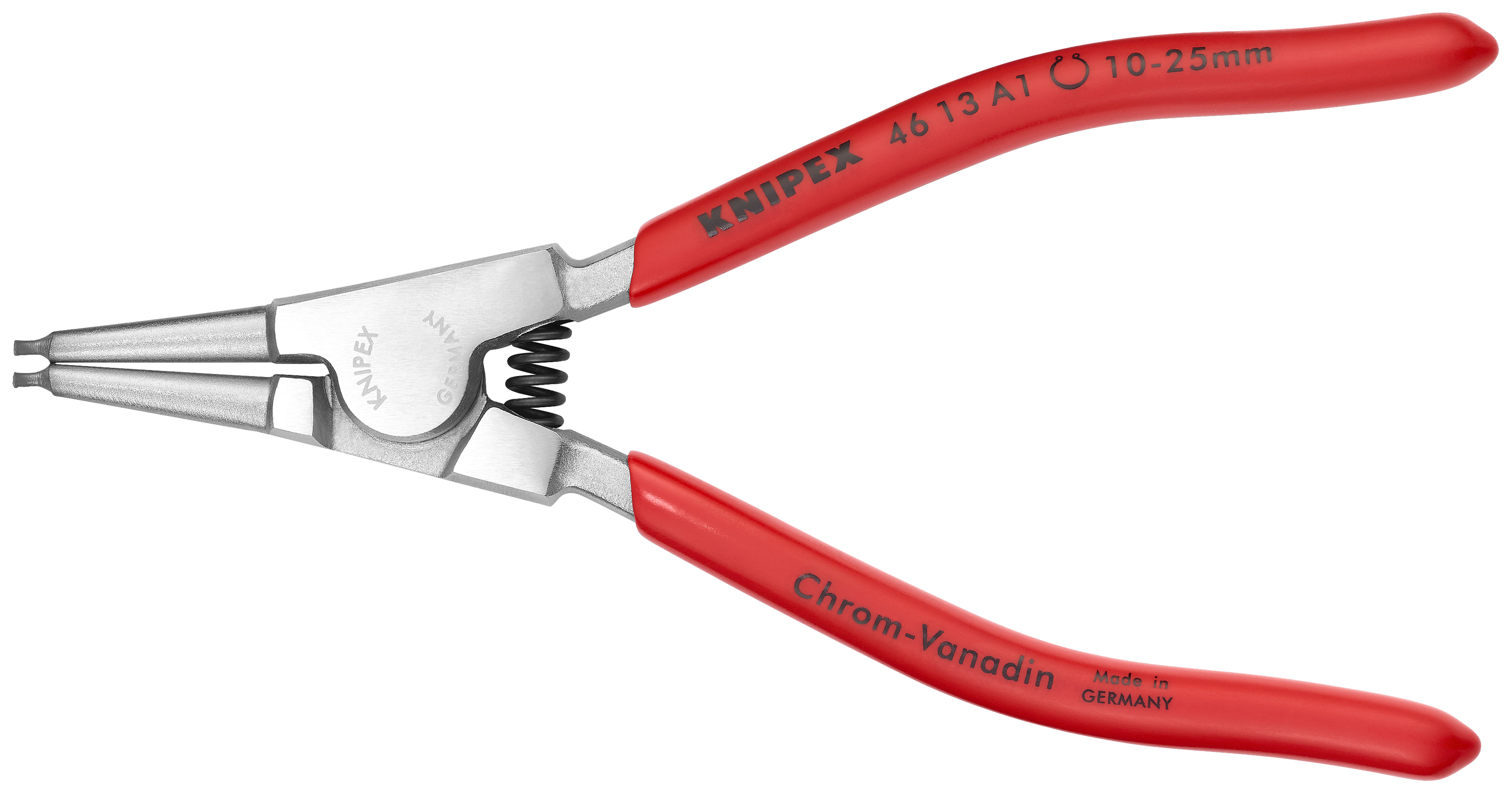 KNIPEX 46 13 A1 Circlip Pliers for external circlips on shafts 140 mm chrome-plated with plastic coating chrome-plated thumbnail 3