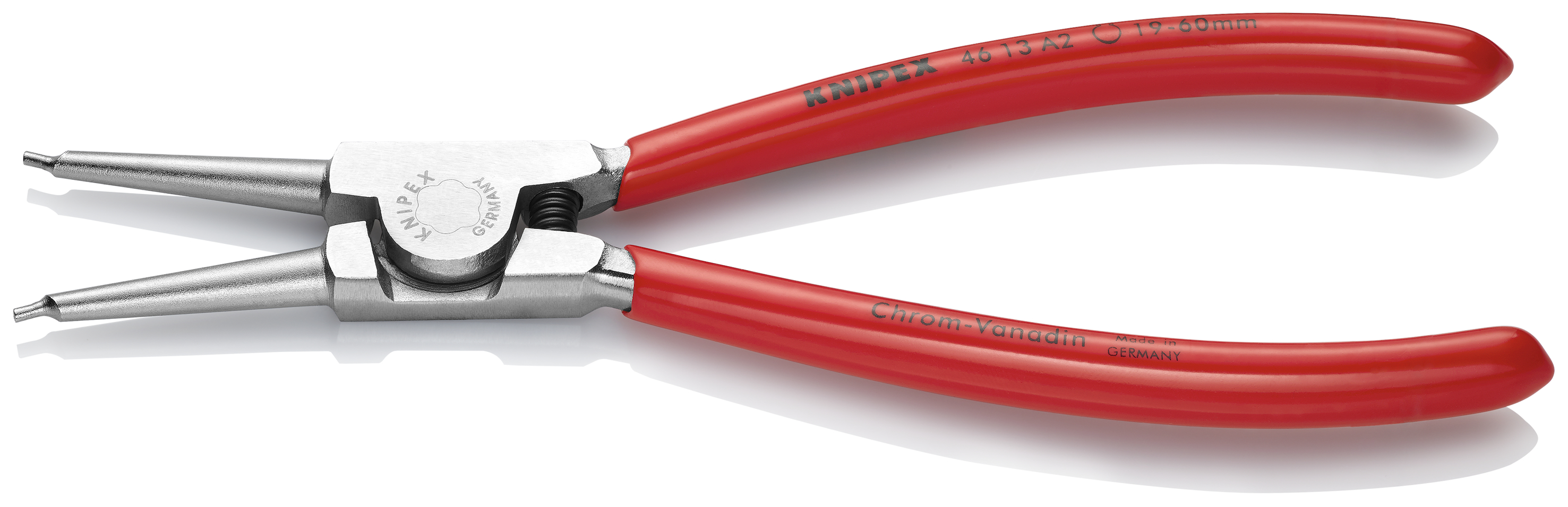 KNIPEX 46 13 A2 Circlip Pliers for external circlips on shafts 180 mm chrome-plated with plastic coating chrome-plated thumbnail 2