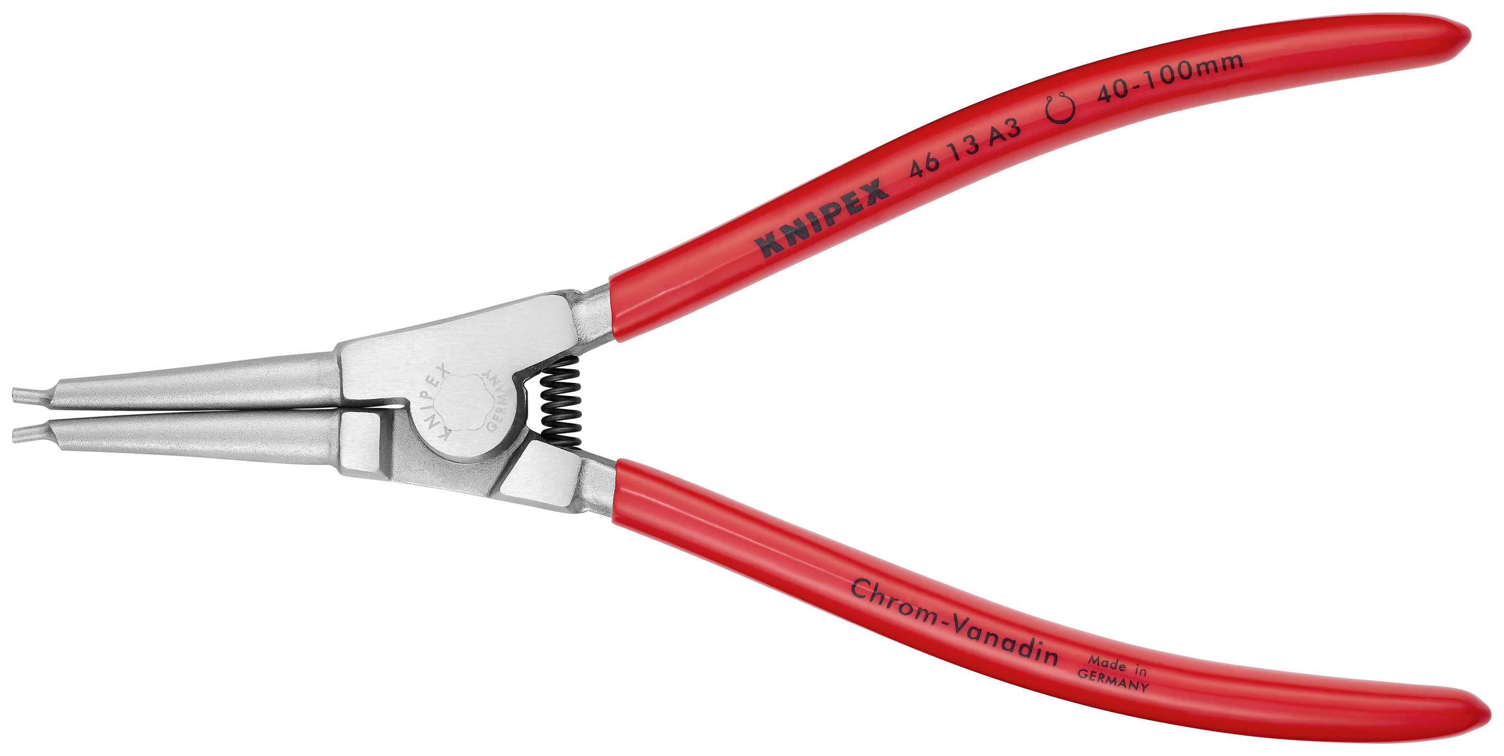 KNIPEX 46 13 A3 Circlip Pliers for external circlips on shafts 210 mm chrome-plated with plastic coating chrome-plated thumbnail 3